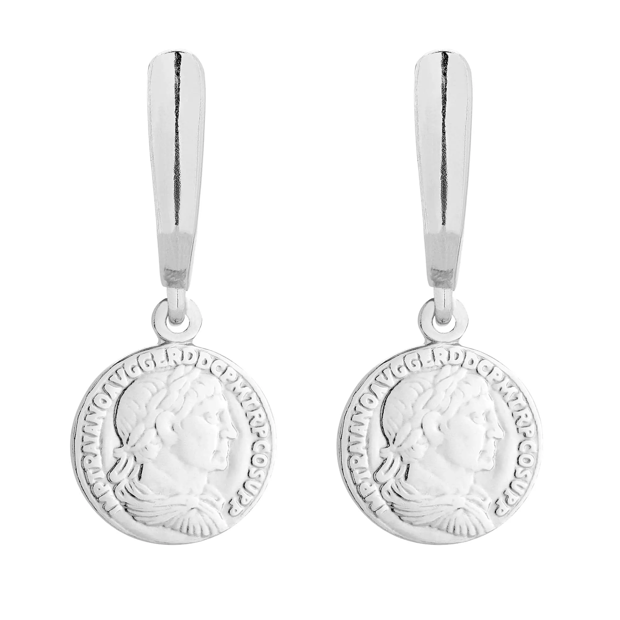 Srebrne kolczyki z monetami