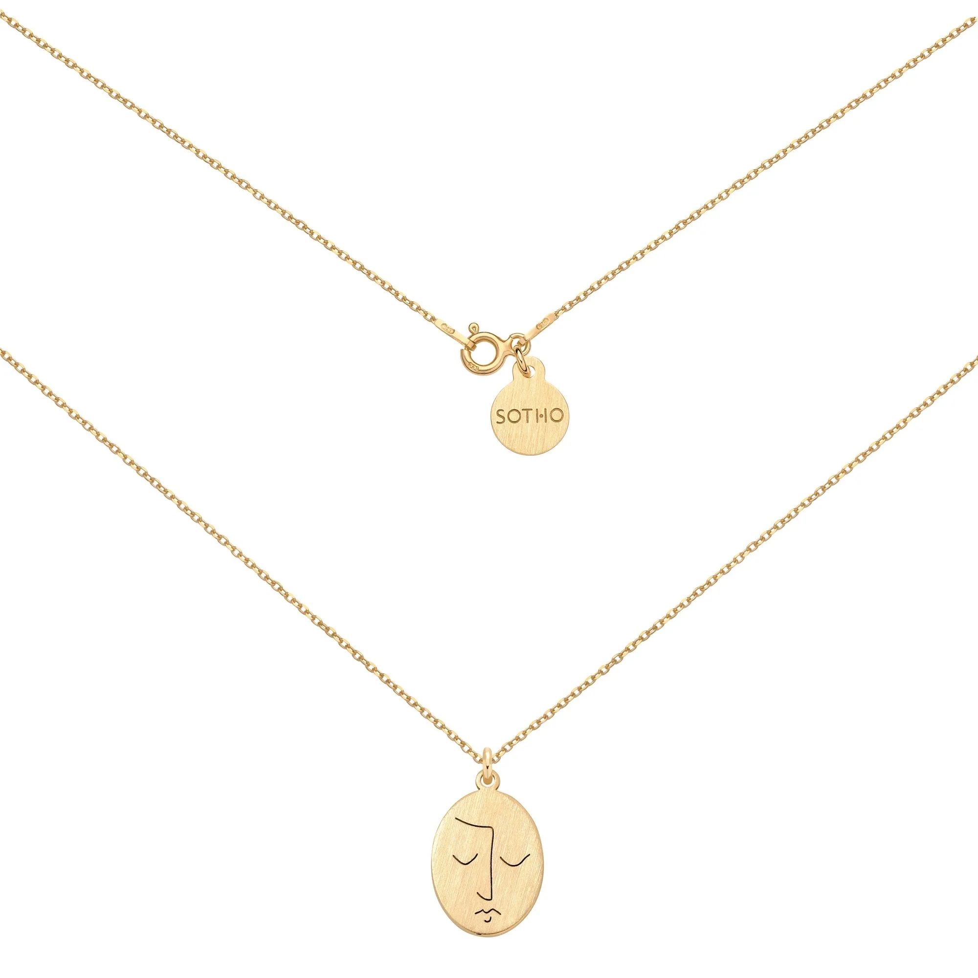 Złoty medalion Face N°9 : Długość - 40 cm