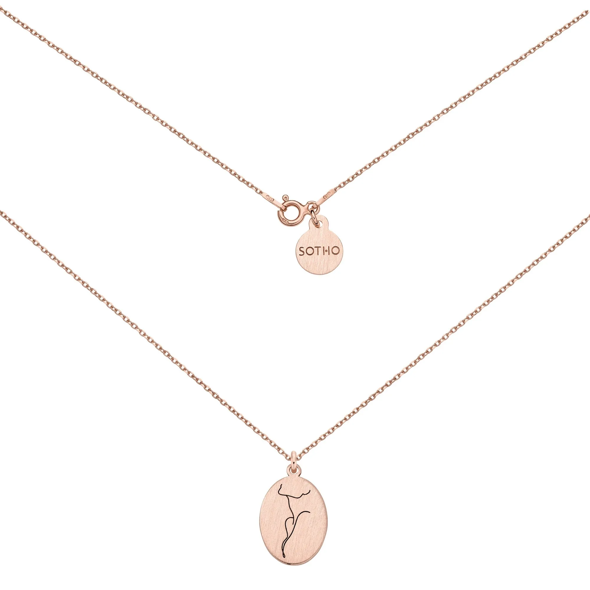 Medalion z różowego złota Face N°10 : Długość - 40 cm