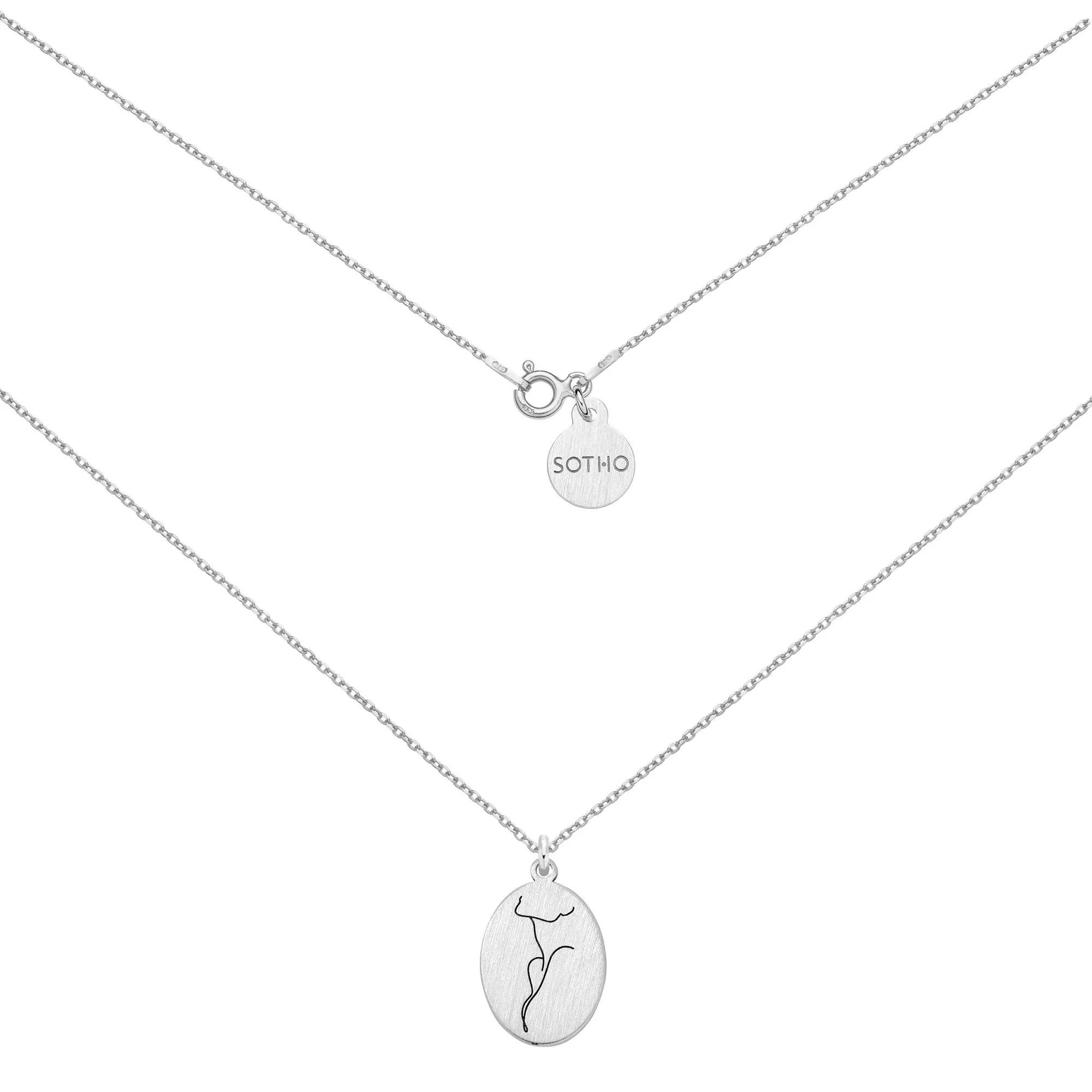 Srebrny medalion Face N°10 : Długość - 38 cm