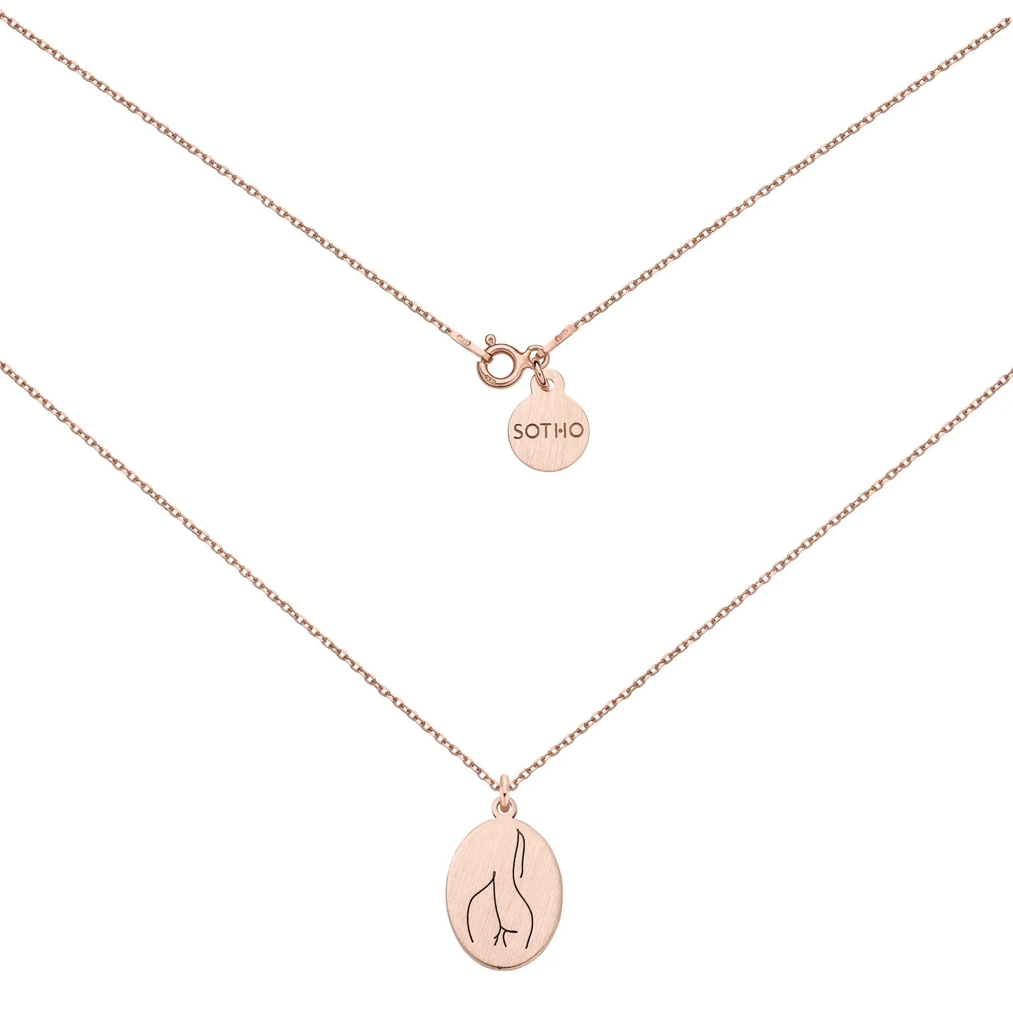 Medalion z różowego złota Body N°7 : Długość - 60 cm