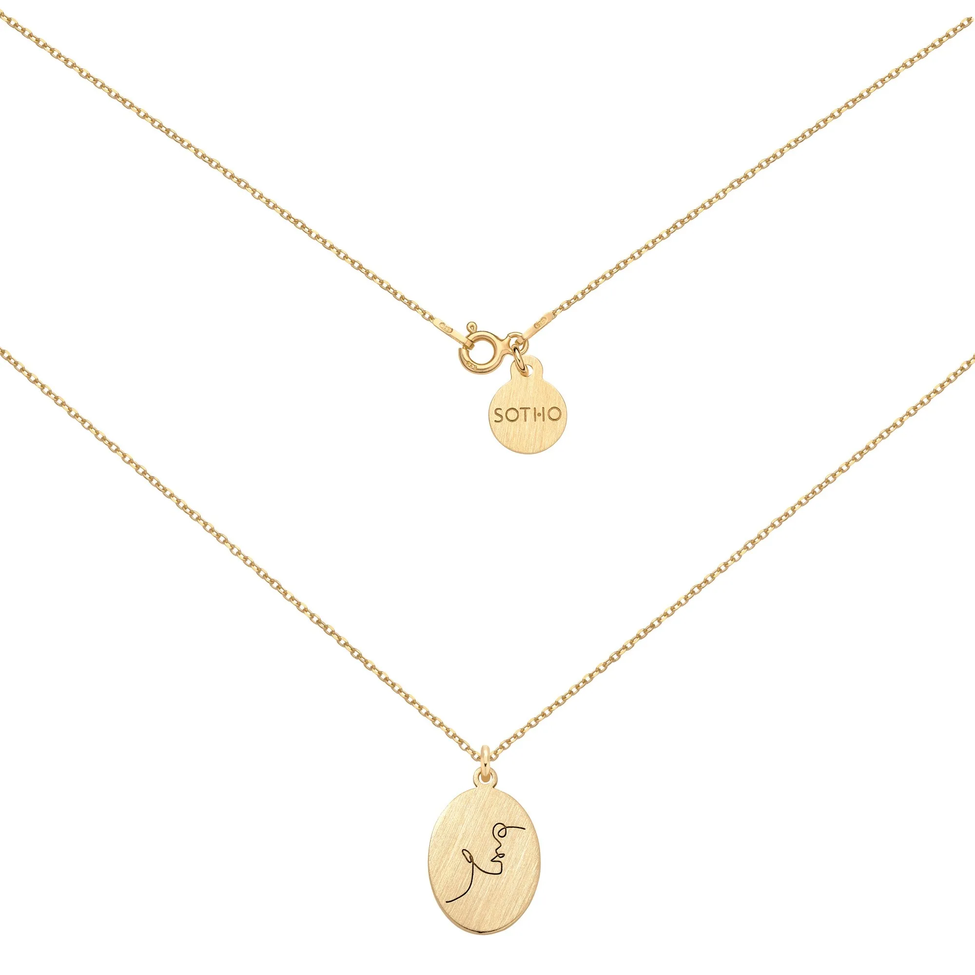 Złoty medalion Face N°11 : Długość - 40 cm