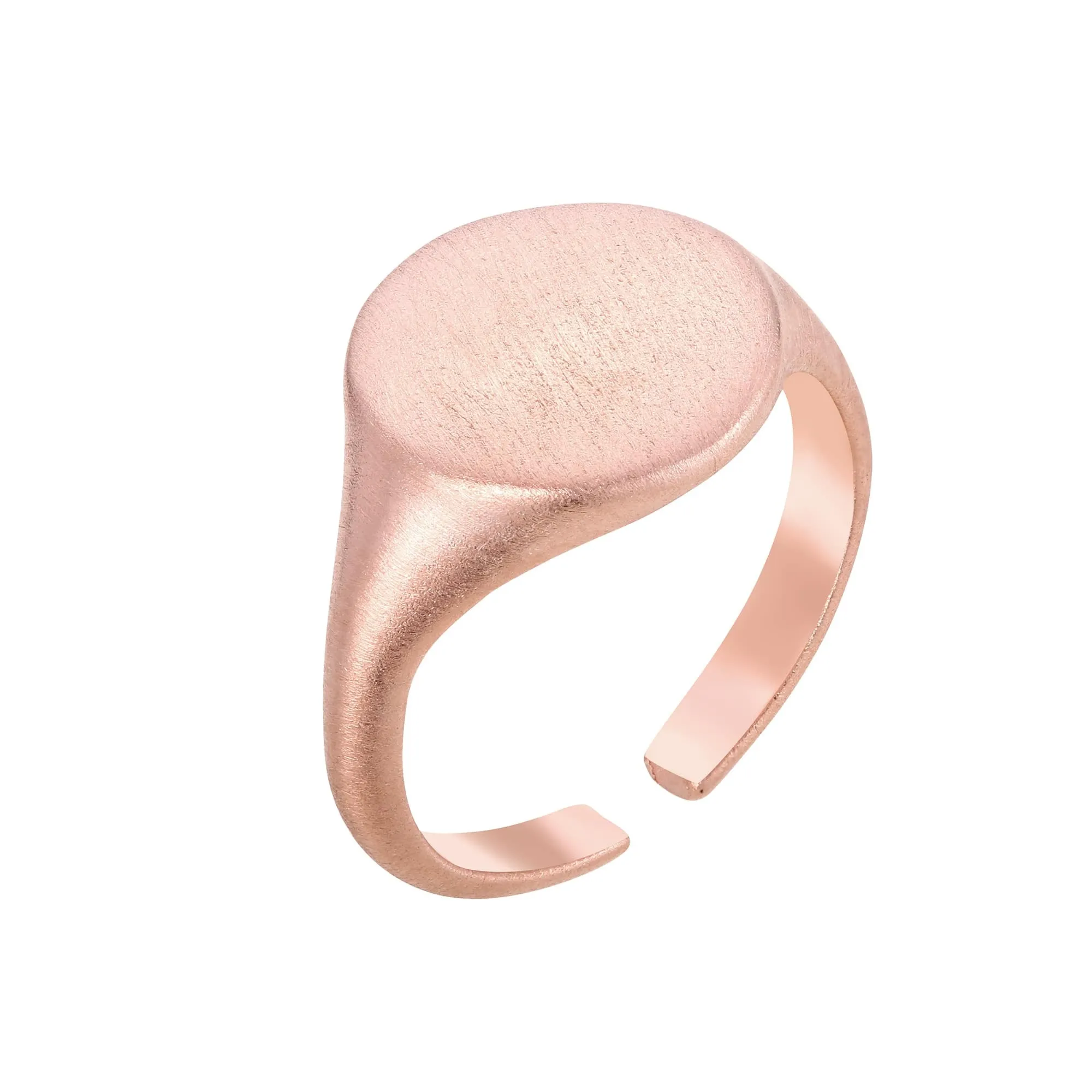 Matowy sygnet z różowego złota