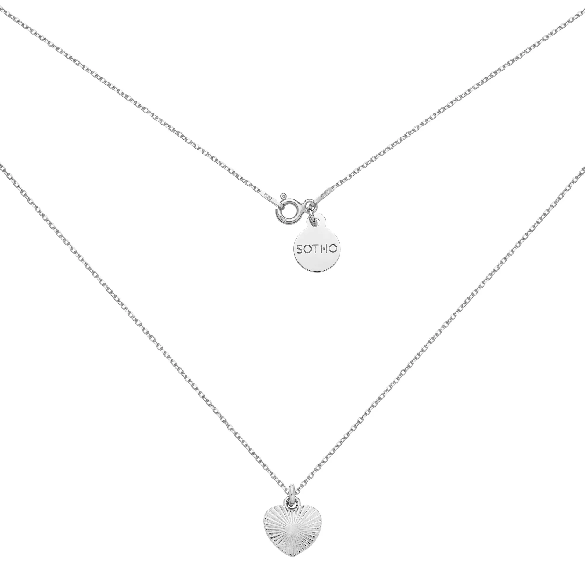 Srebrny naszyjnik z sercem : Długość - 60cm