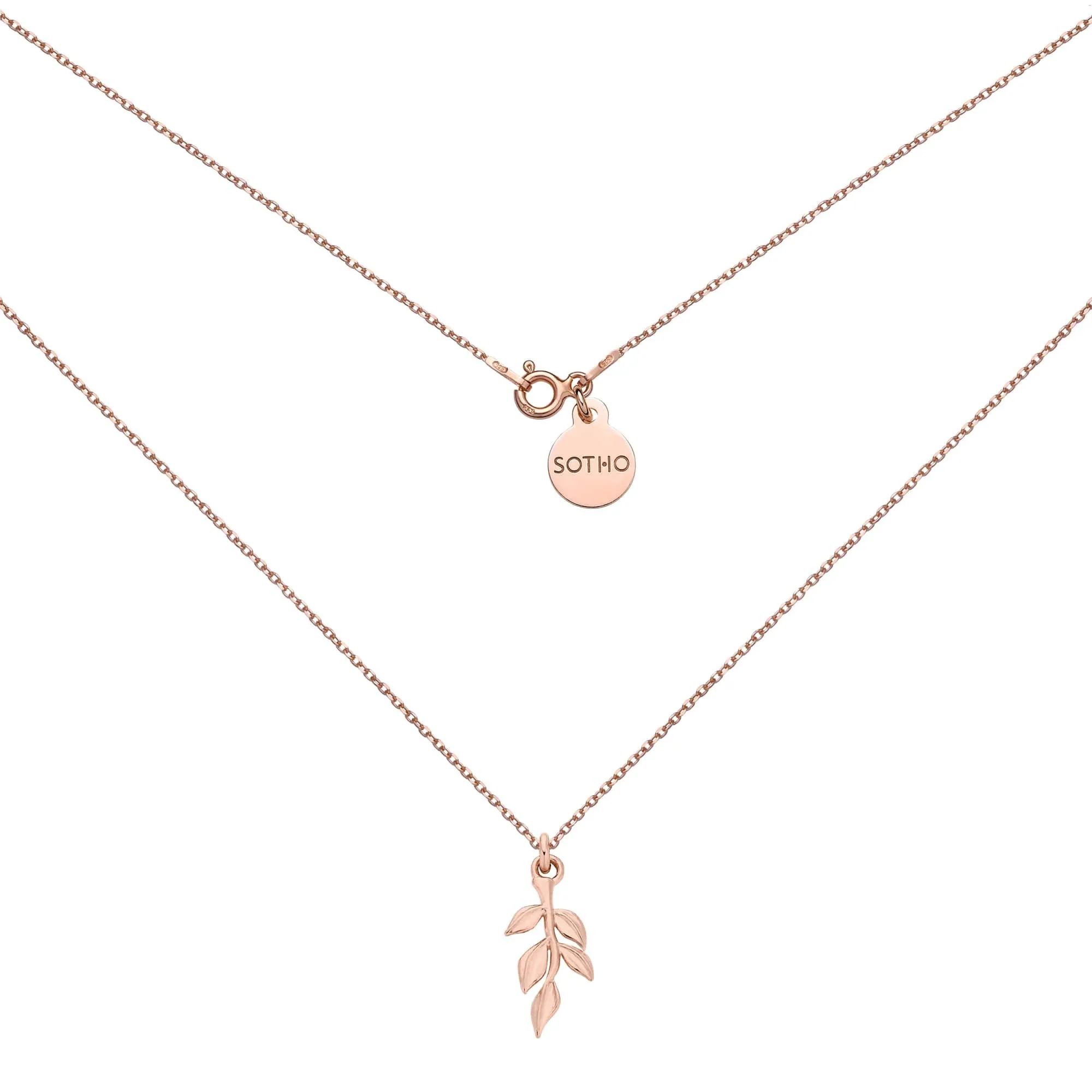 Naszyjnik z różowego złota z gałązką : Długość - 70cm