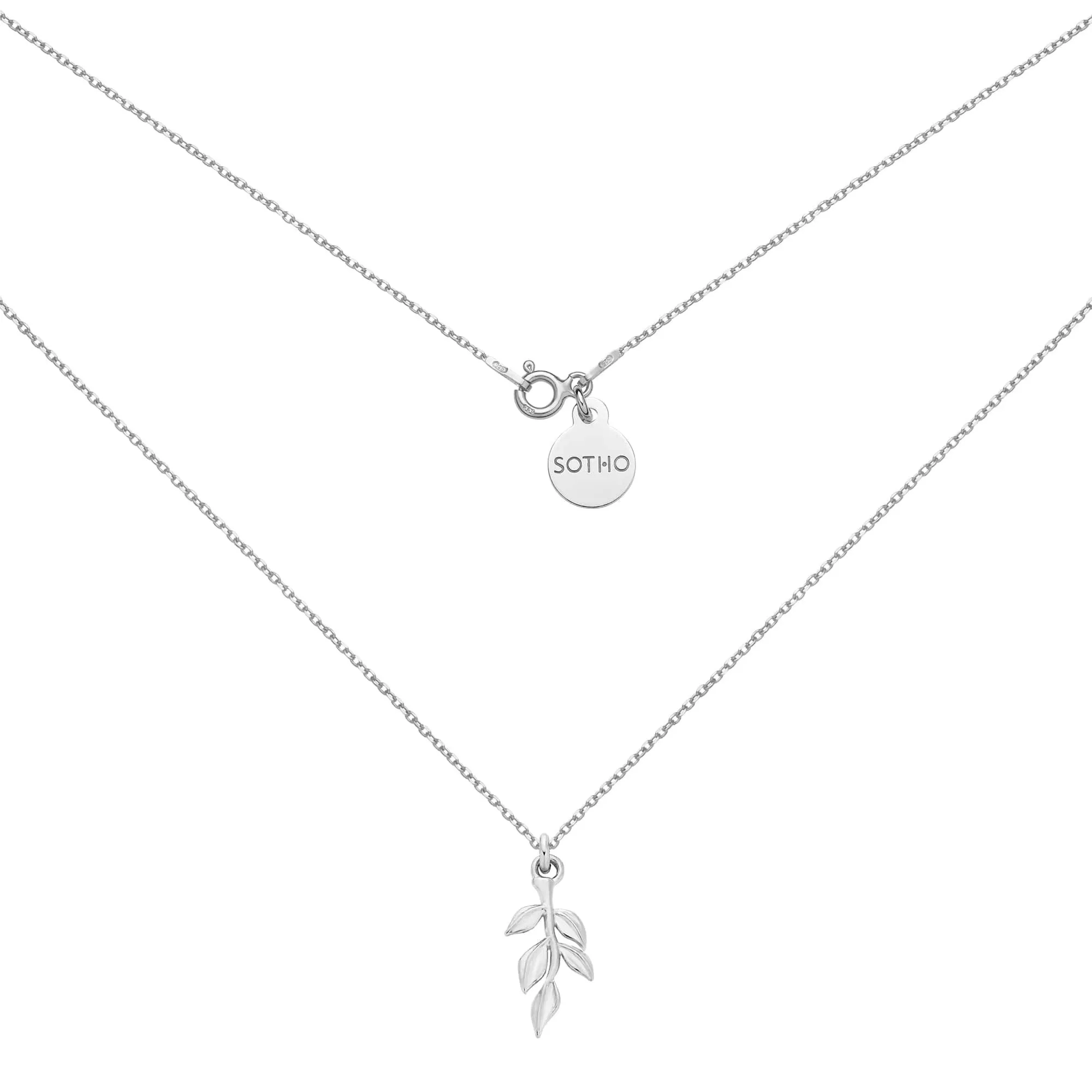 Srebrny naszyjnik z gałązką : Długość - 70cm