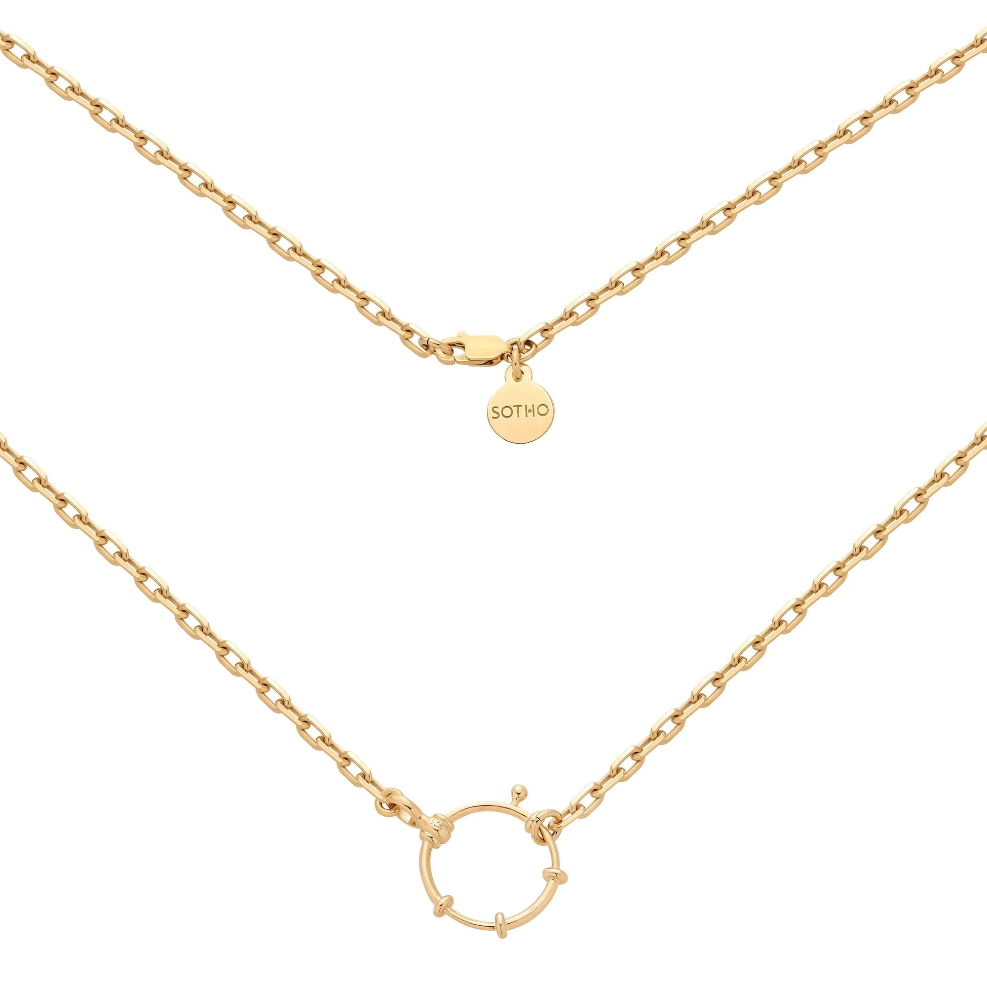 Złoty masywny naszyjnik z ozdobnym zapięciem : Długość - 45cm