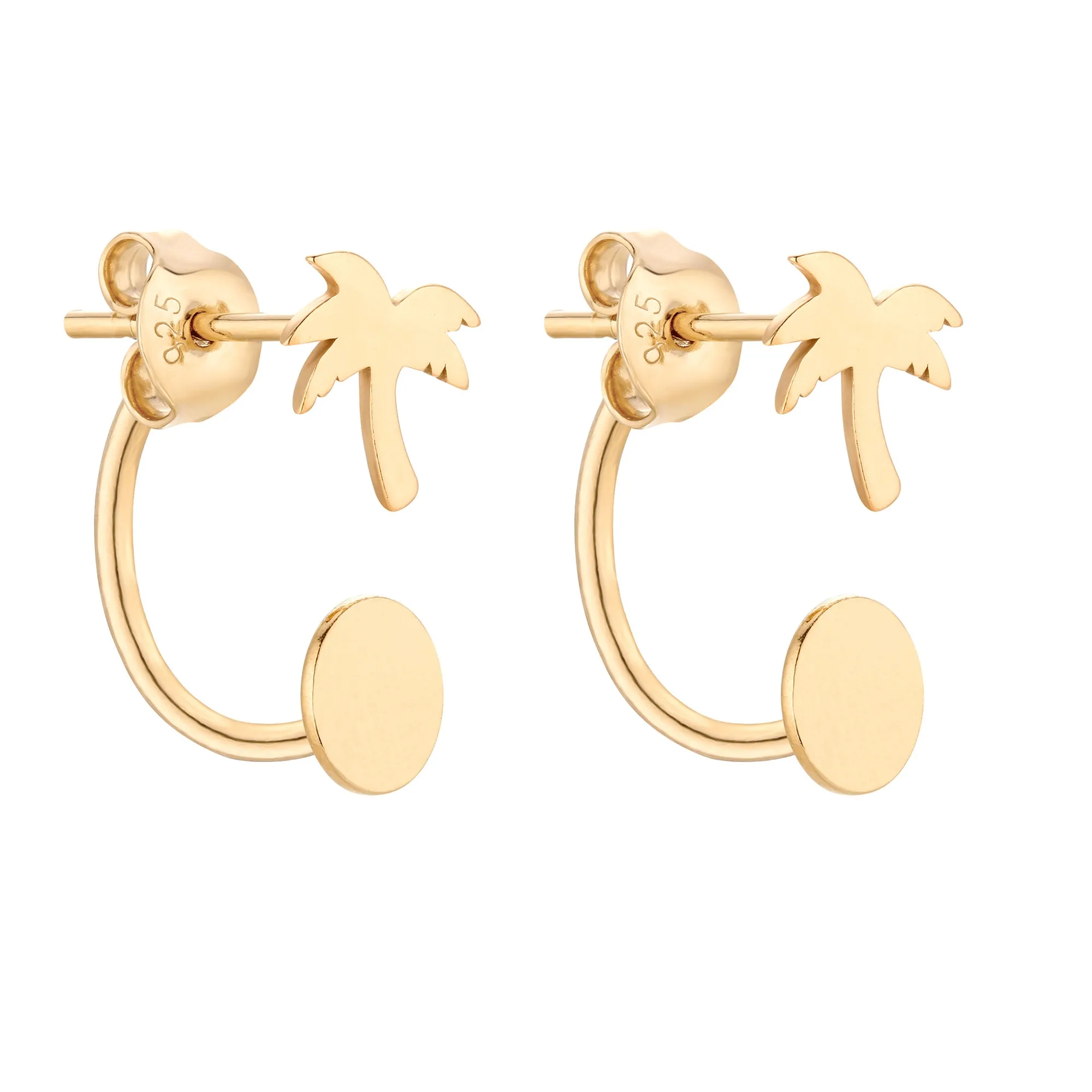 Złote kolczyki z palmami
