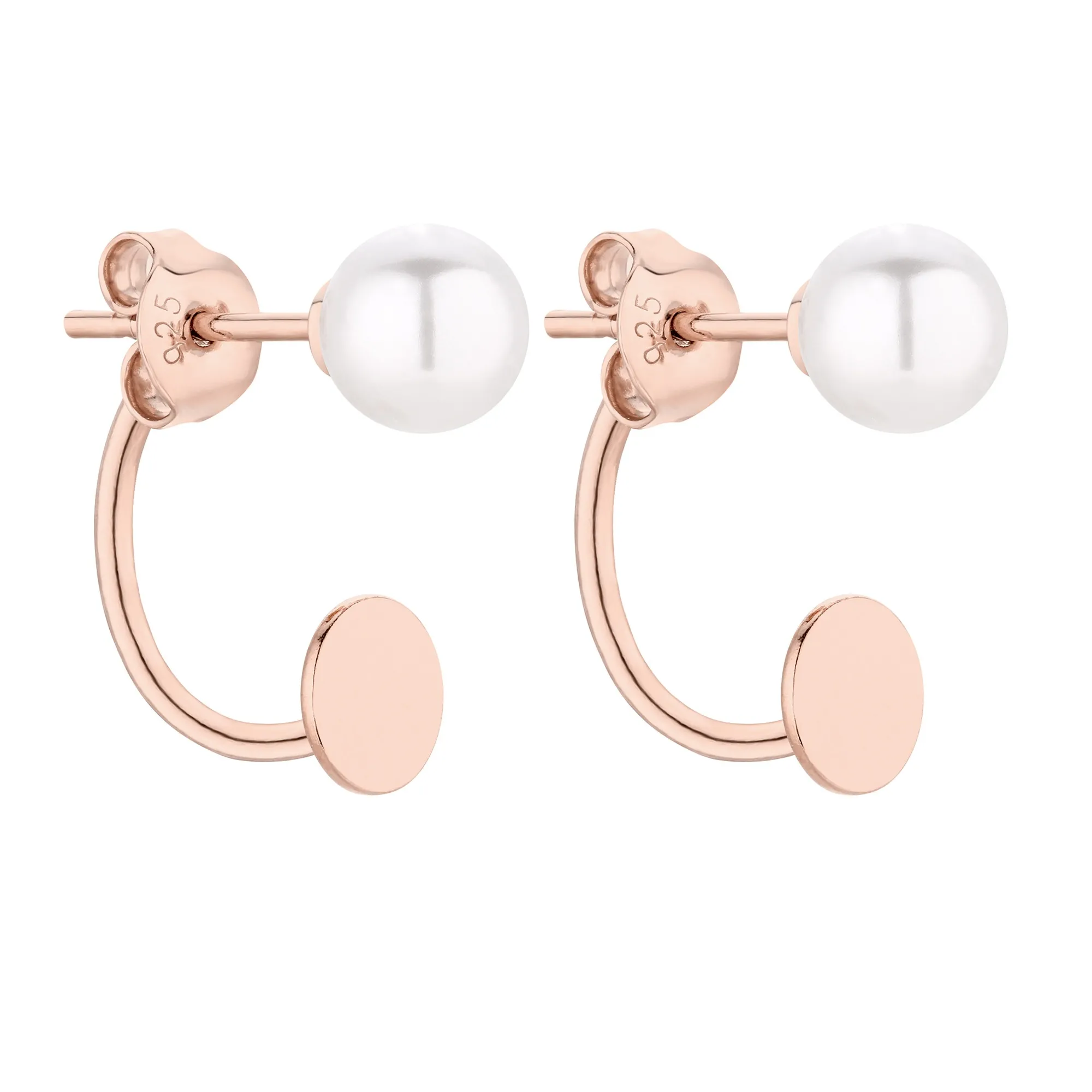 Kolczyki z różowego złota z perłami