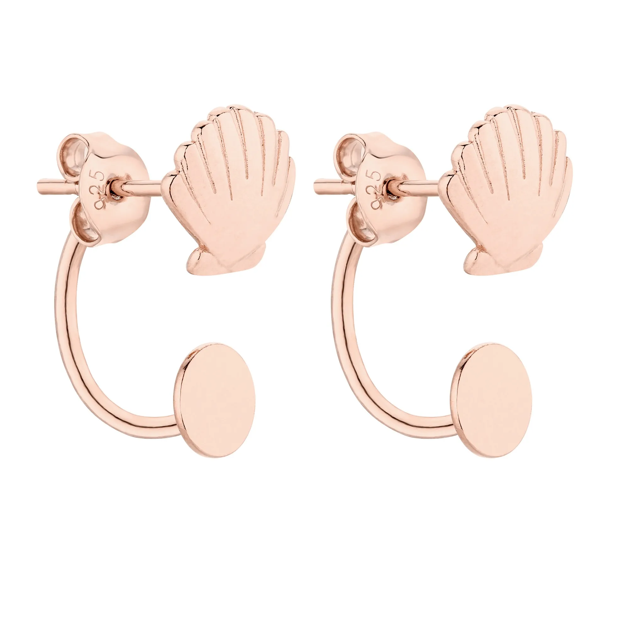 Kolczyki z muszelkami z różowego złota