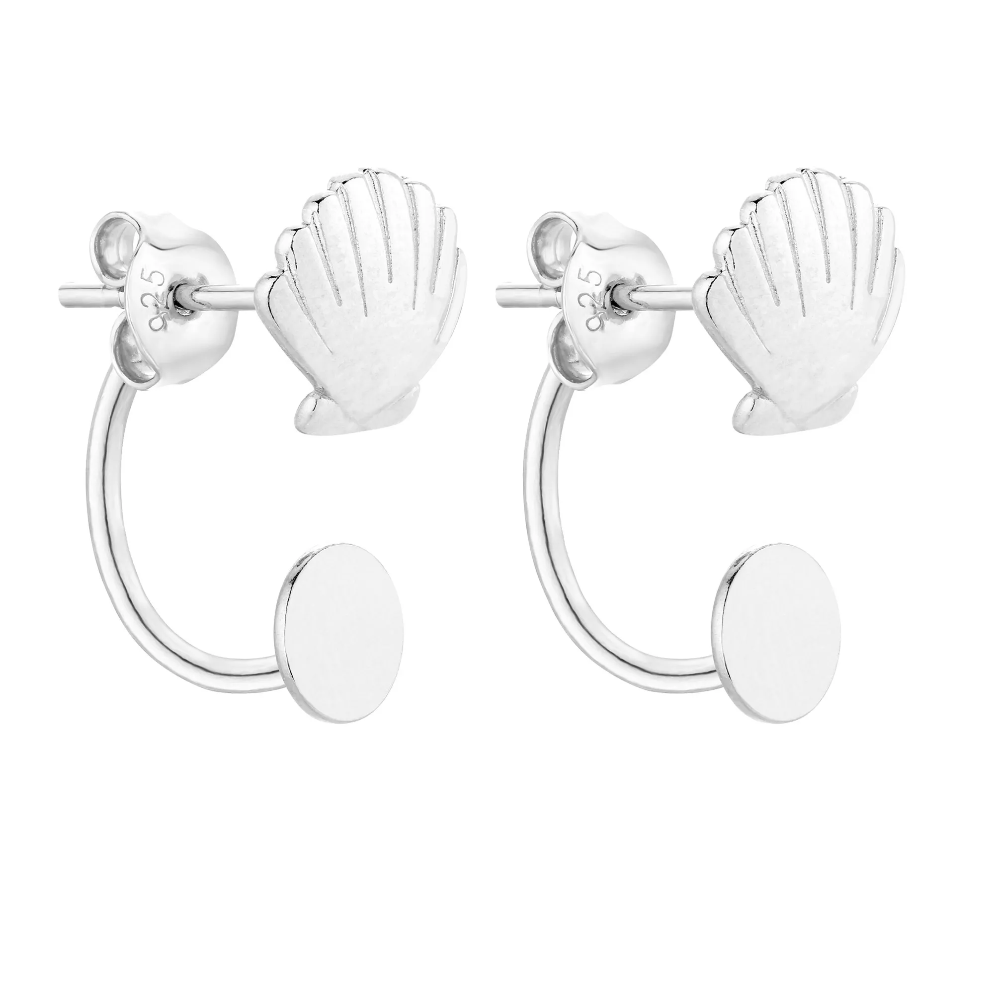 Srebrne kolczyki z muszelkami