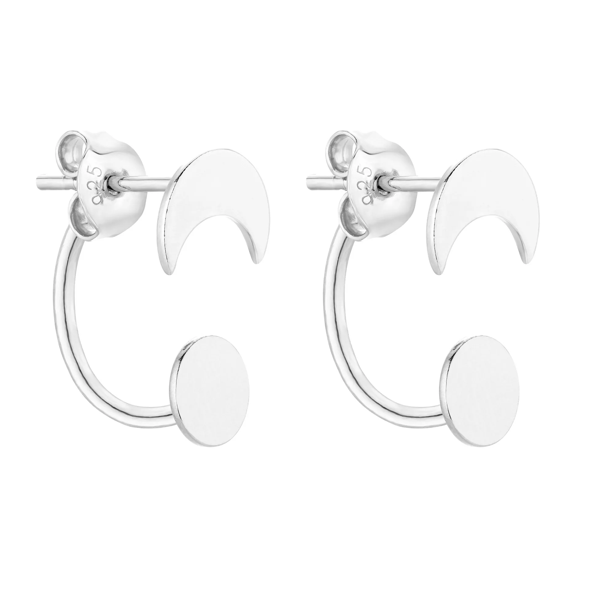 Srebrne kolczyki z księżycem