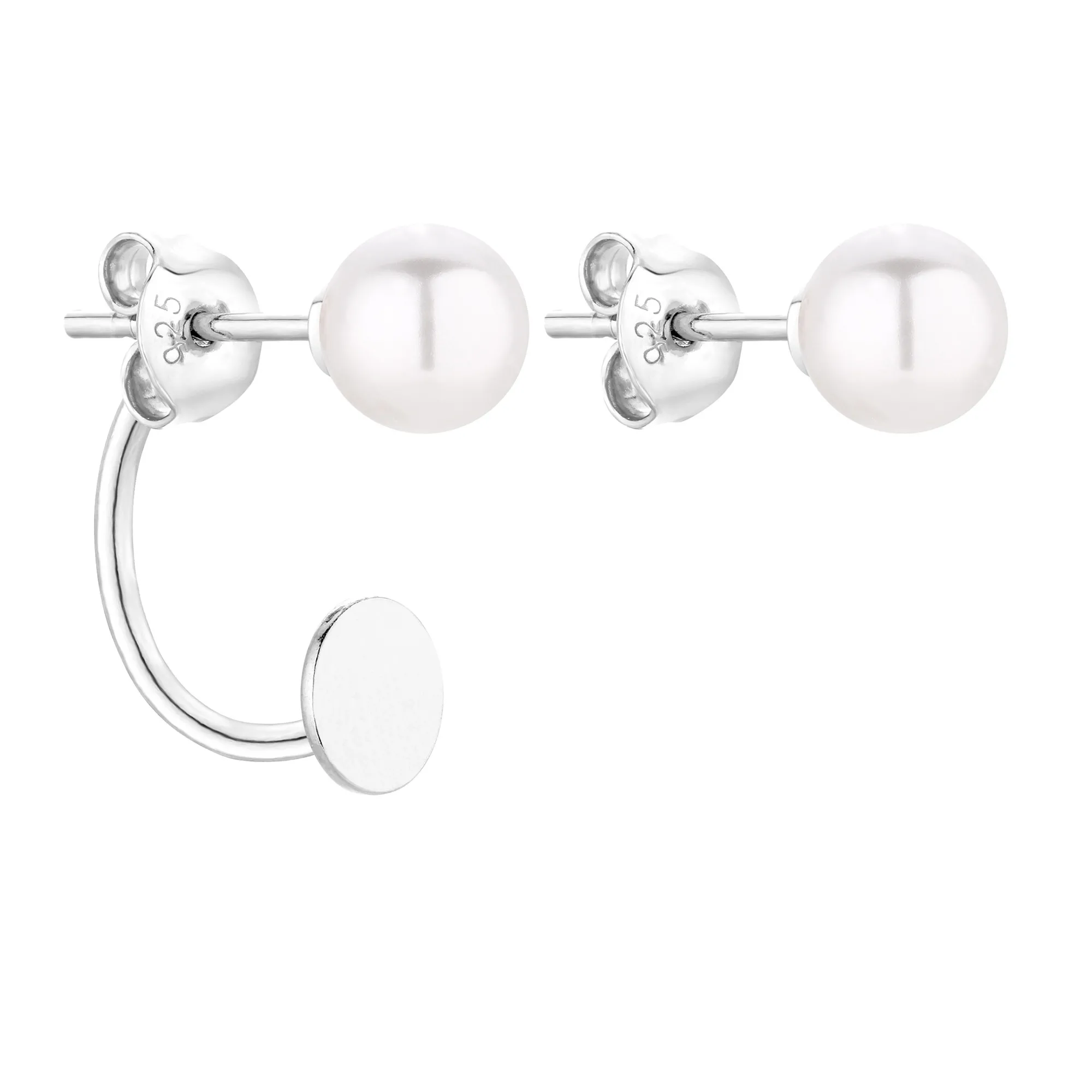 Srebrne asymetryczne kolczyki z perłami