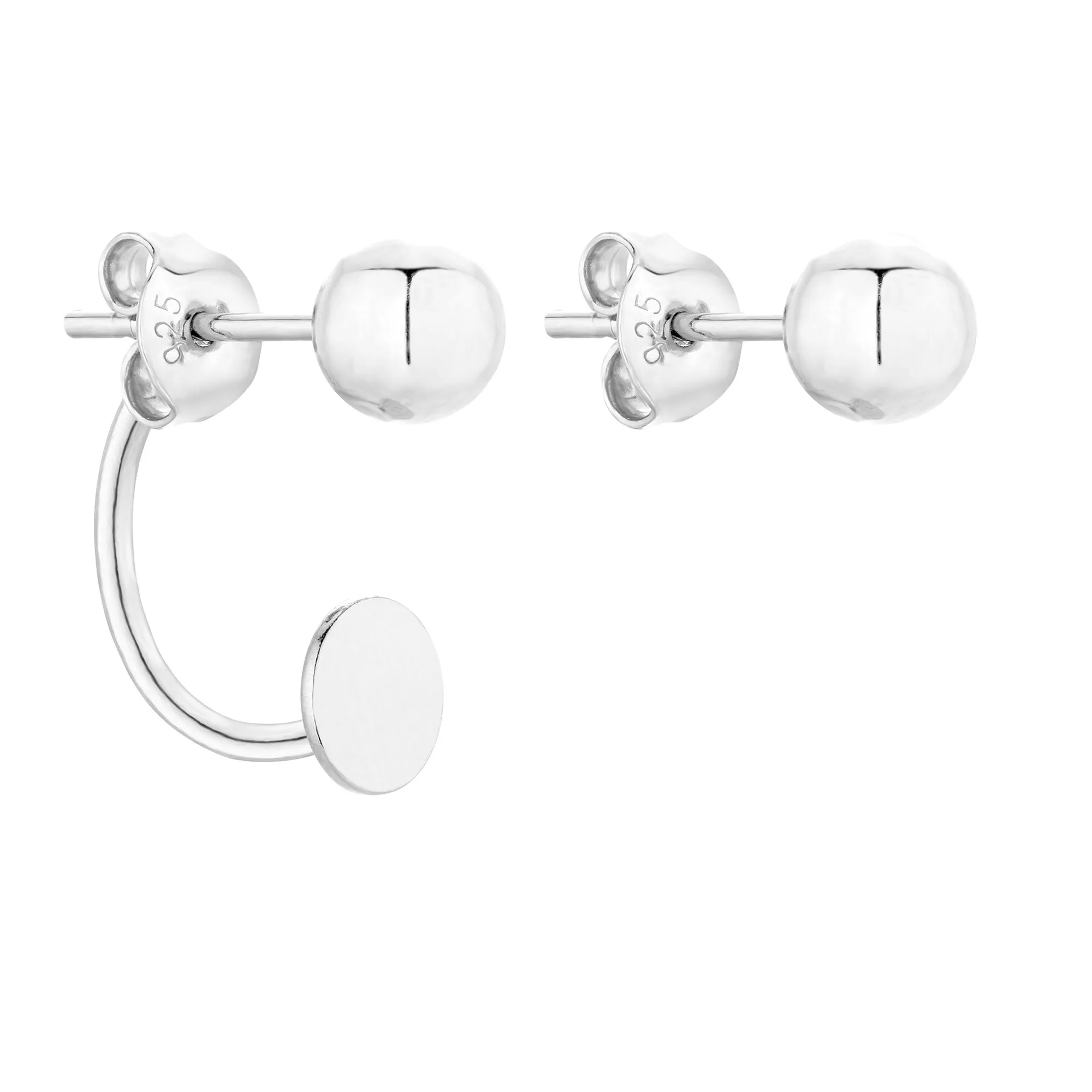 Srebrne asymetryczne kolczyki z kulkami