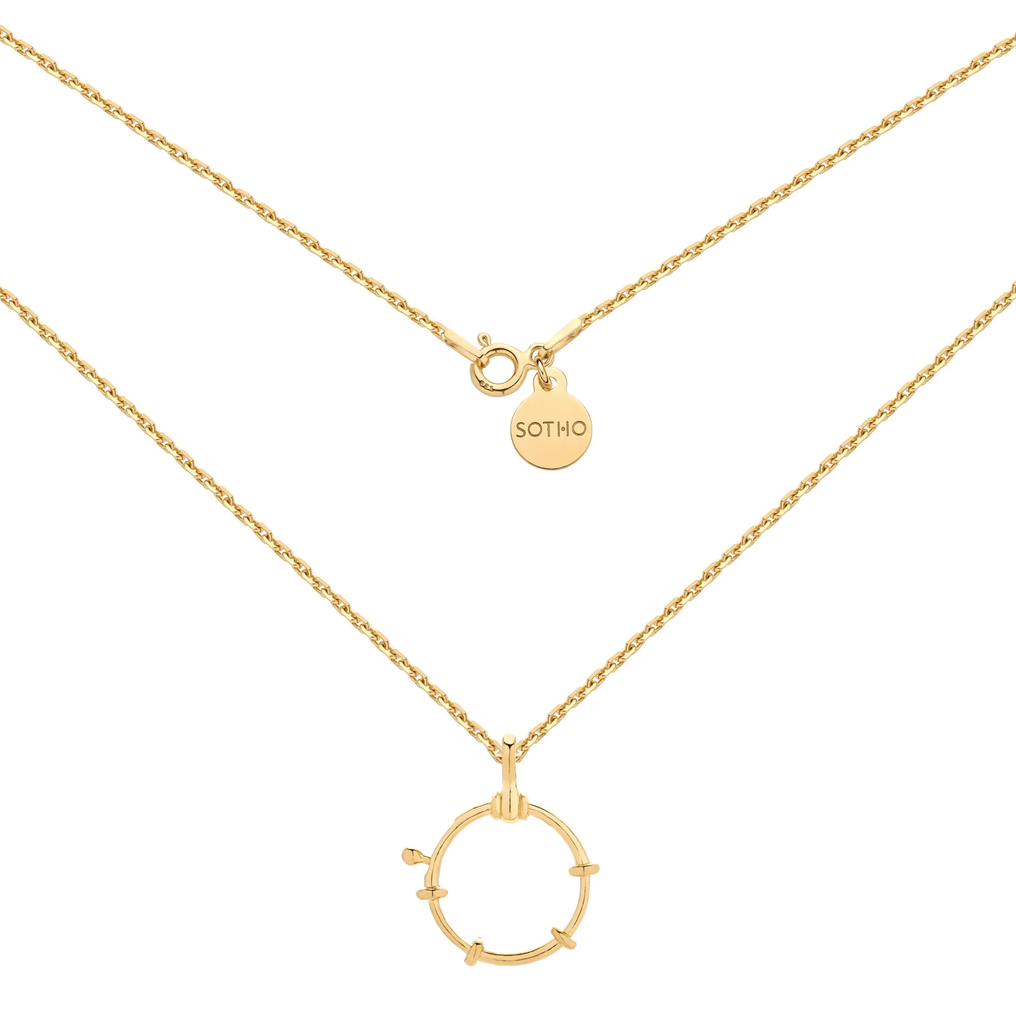 Złoty naszyjnik z ozdobnym kółkiem : Długość - 40cm