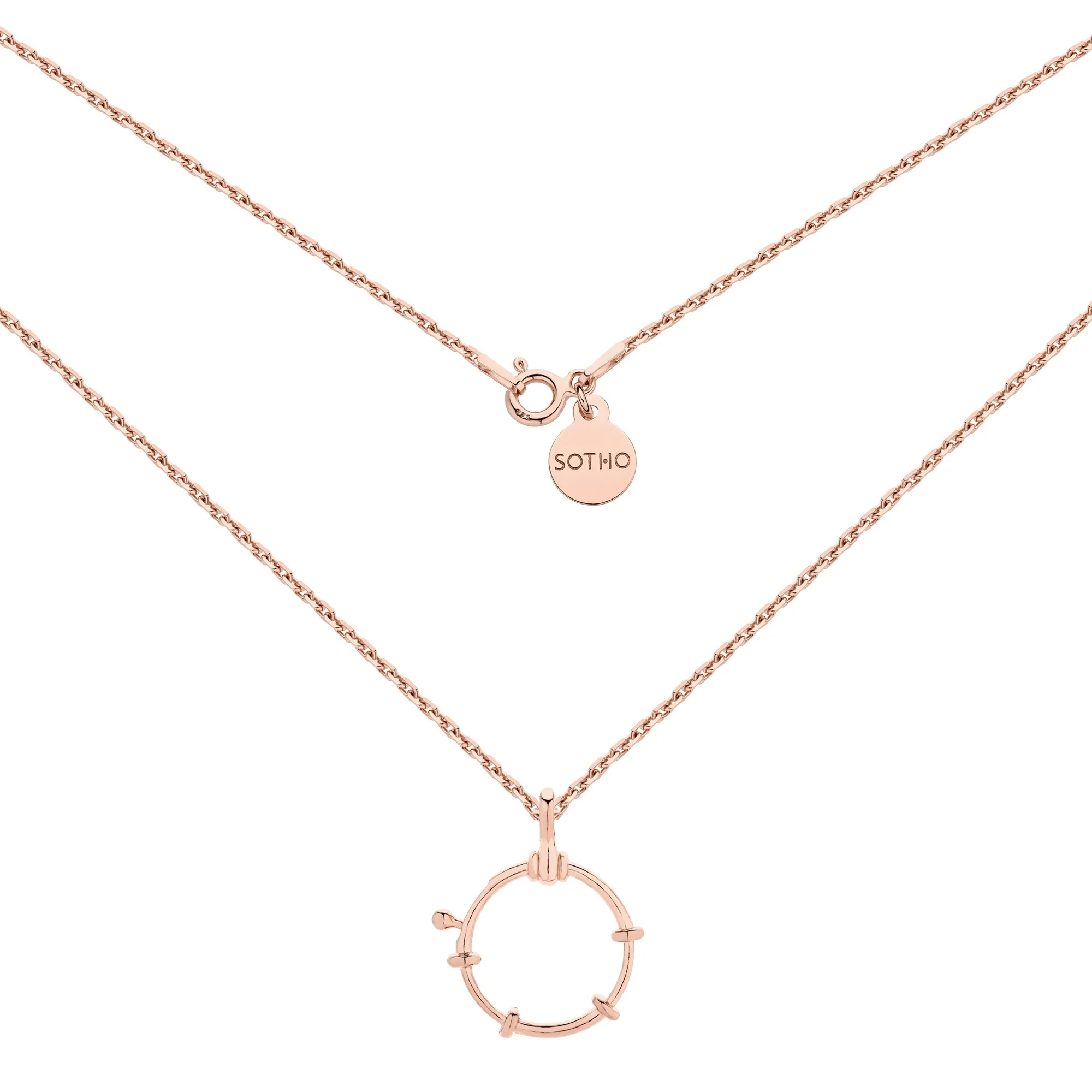 Naszyjnik z ozdobnym kółkiem z różowego złota : Długość - 50cm