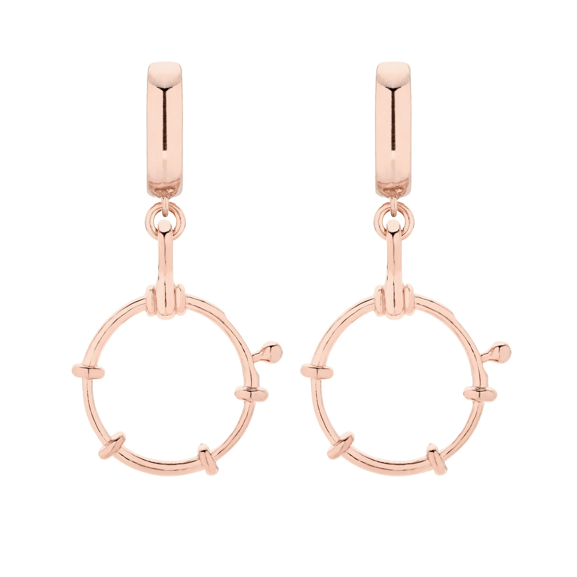 Kolczyki z ozdobnymi kółkami z różowego złota