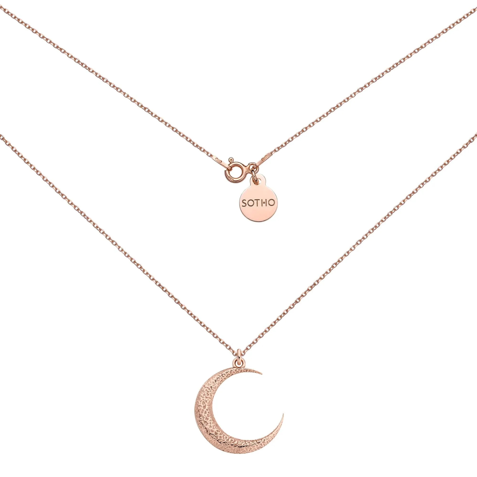 Naszyjnik z półksiężycem z różowego złota : Długość - 45cm