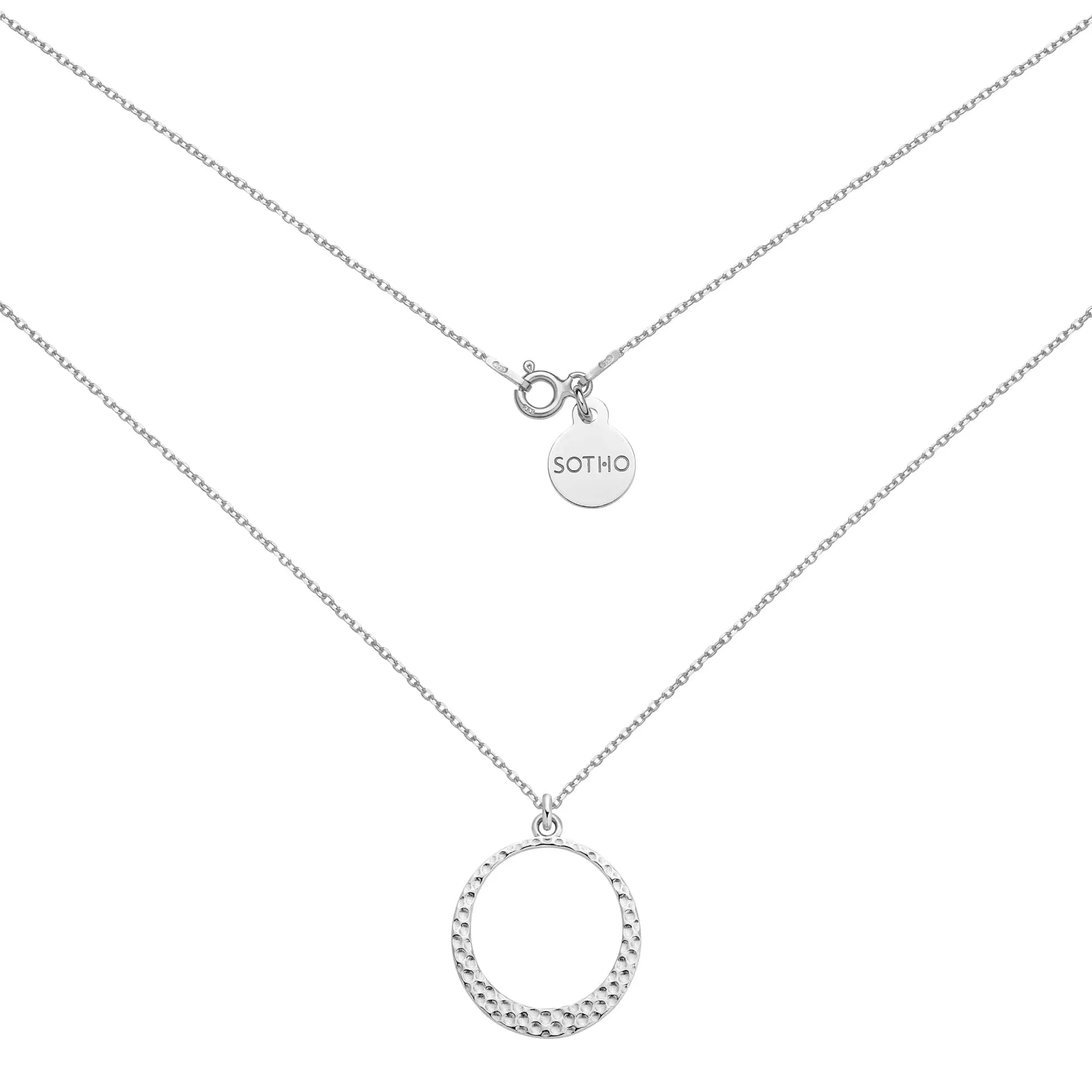 Srebrny naszyjnik z młotkowaną obręczą : Długość - 50cm