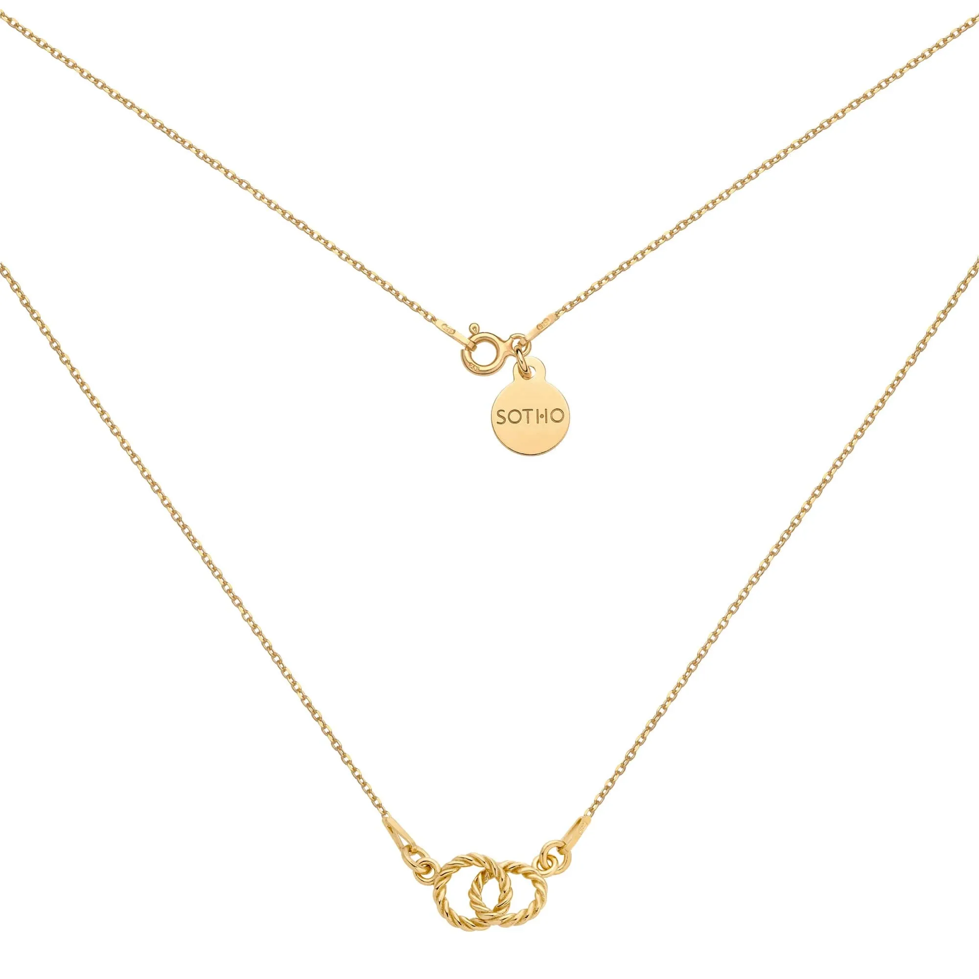 Złoty naszyjnik z dwoma kółeczkami