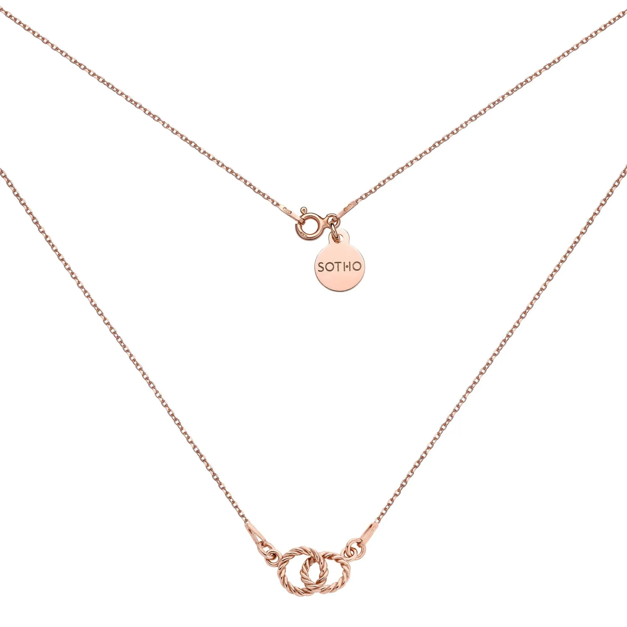Naszyjnik z dwoma kółeczkami z różowego złota