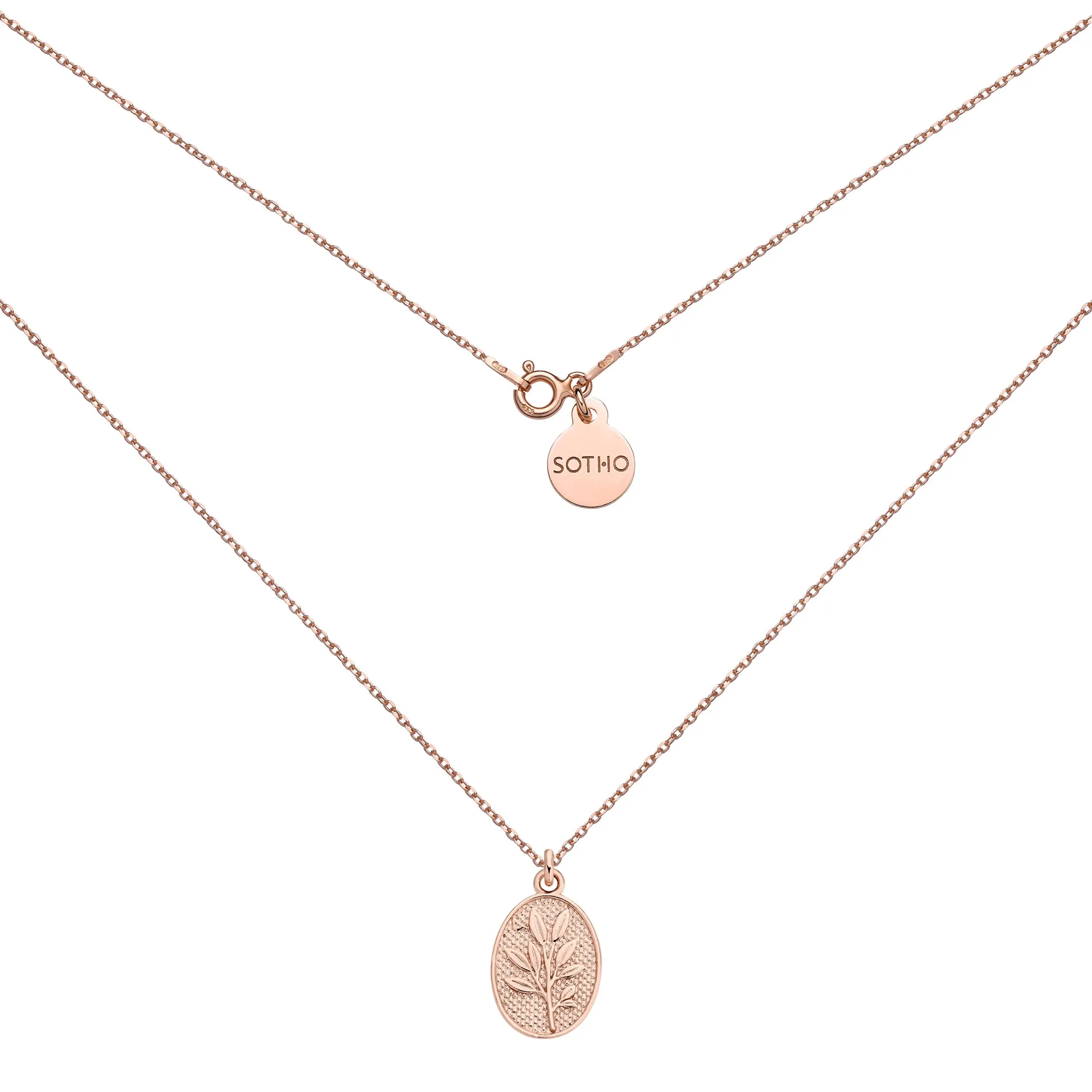 Naszyjnik z medalionem z różowego złota : Długość - 38cm