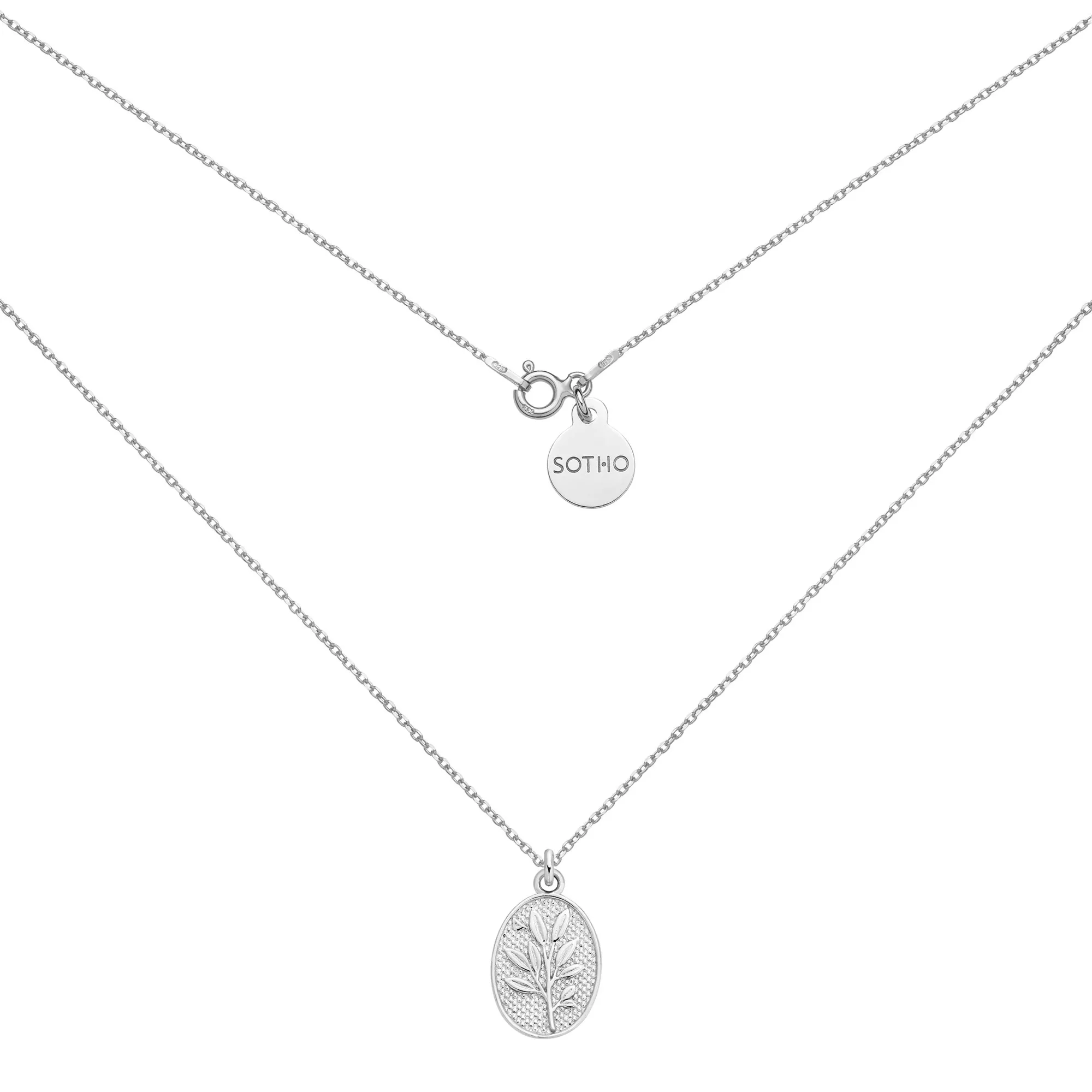 Srebrny naszyjnik z medalionem : Długość - 50cm