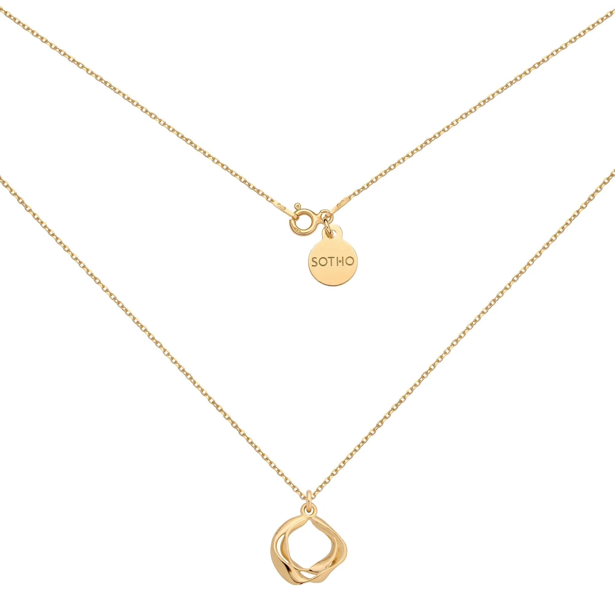 Złoty naszyjnik z ozdobną zawieszką : Długość - 45cm