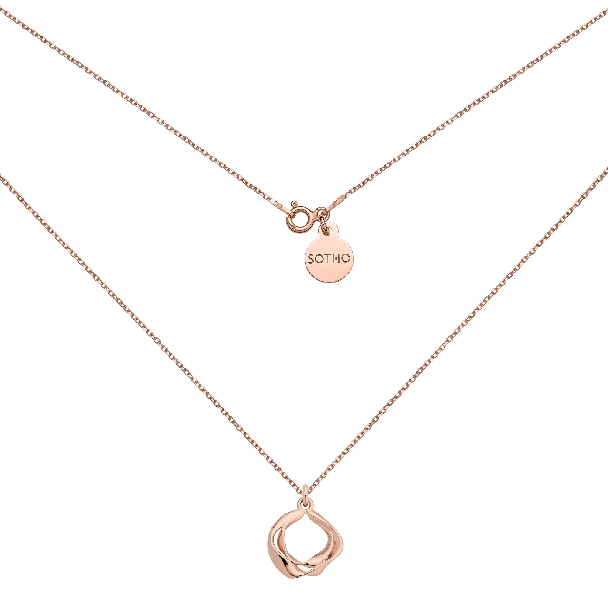 Naszyjnik z ozdobną zawieszką z różowego złota : Długość - 45cm