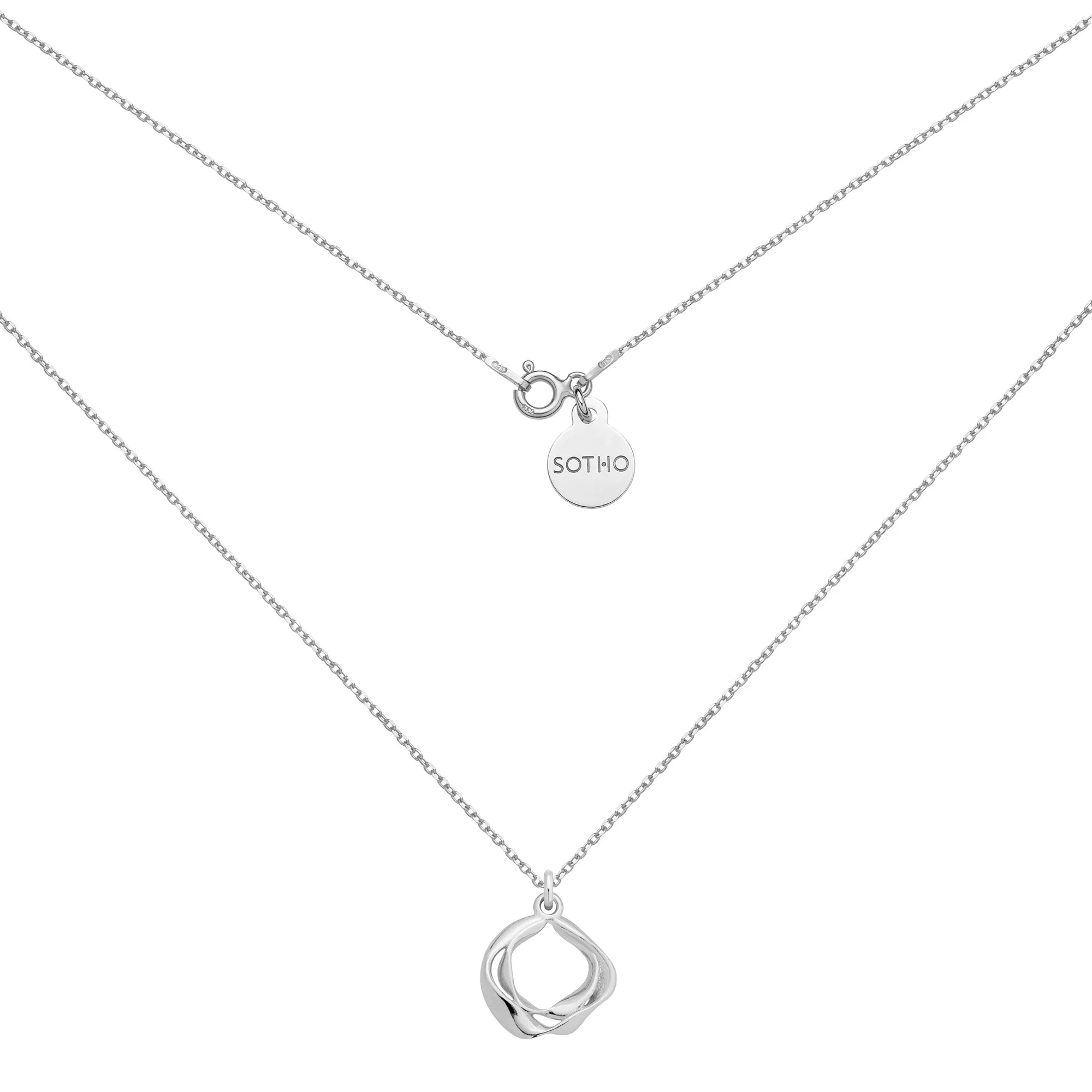 Srebrny naszyjnik z ozdobną zawieszką : Długość - 40cm