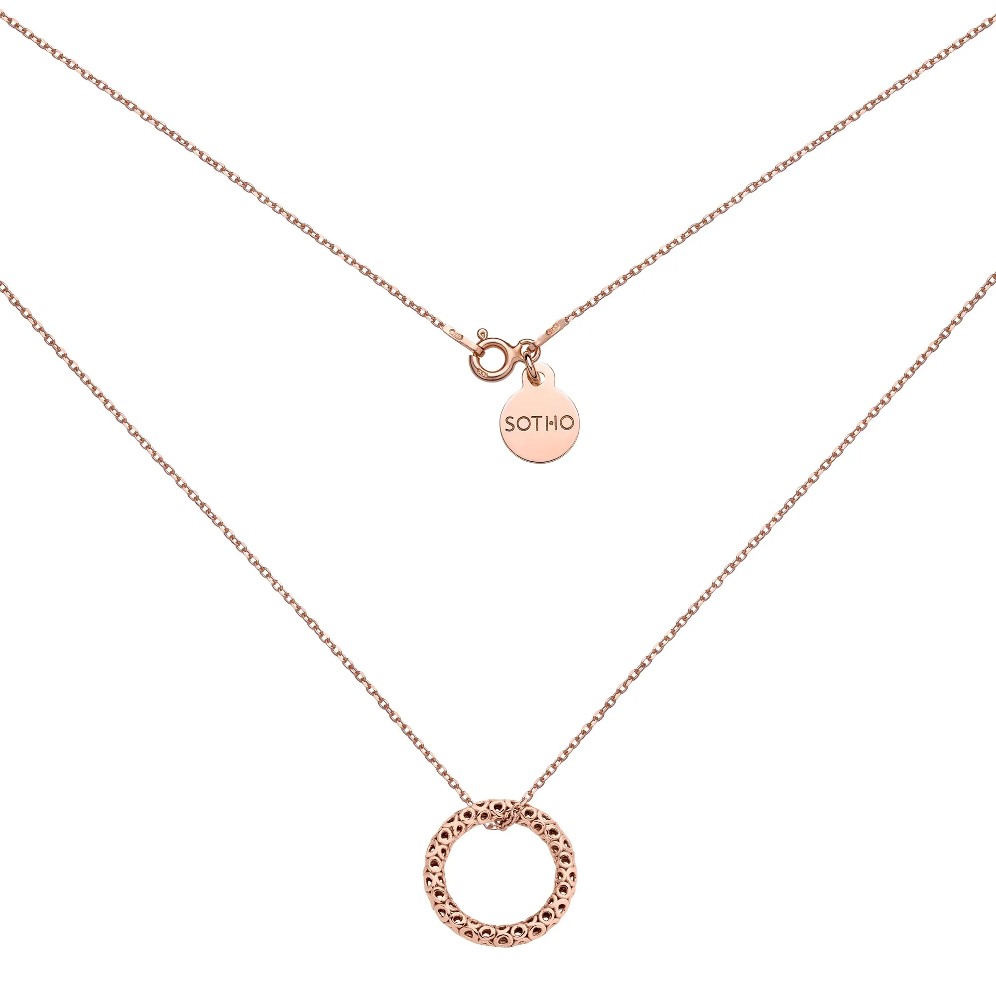 Naszyjnik z obręczą z różowego złota : Długość - 70cm