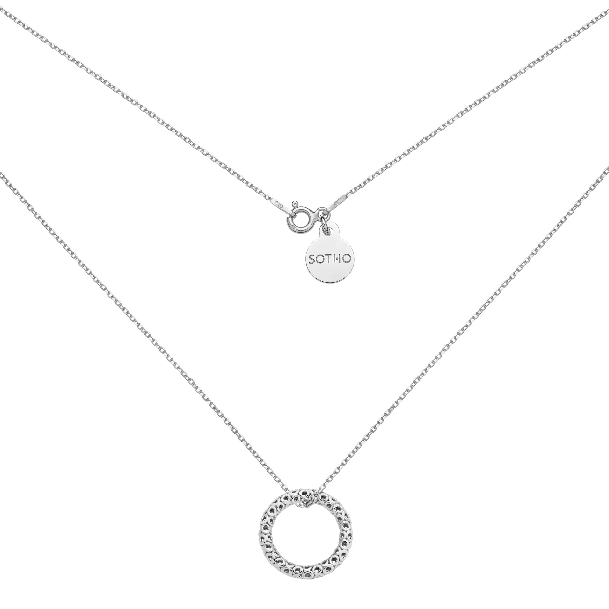 Srebrny naszyjnik z obręczą : Długość - 50cm