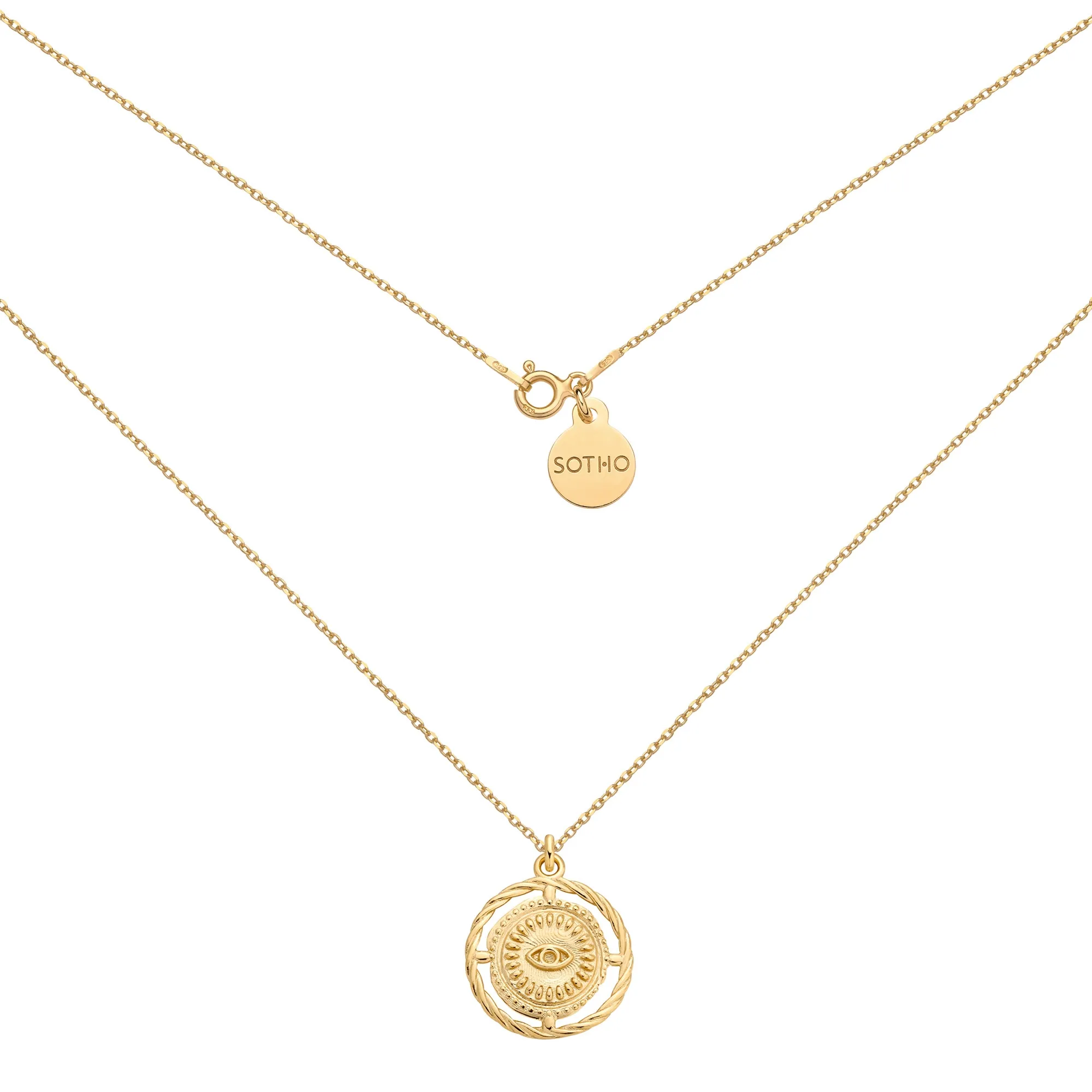 Złoty naszyjnik z okiem : Długość - 60cm