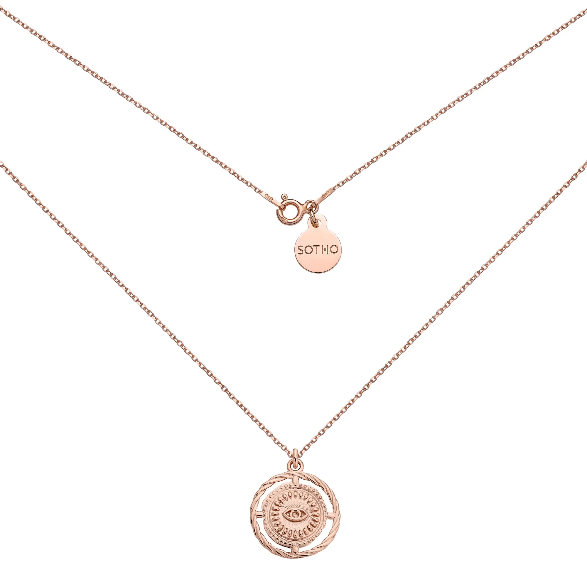 Naszyjnik z okiem z różowego złota : Długość - 50cm