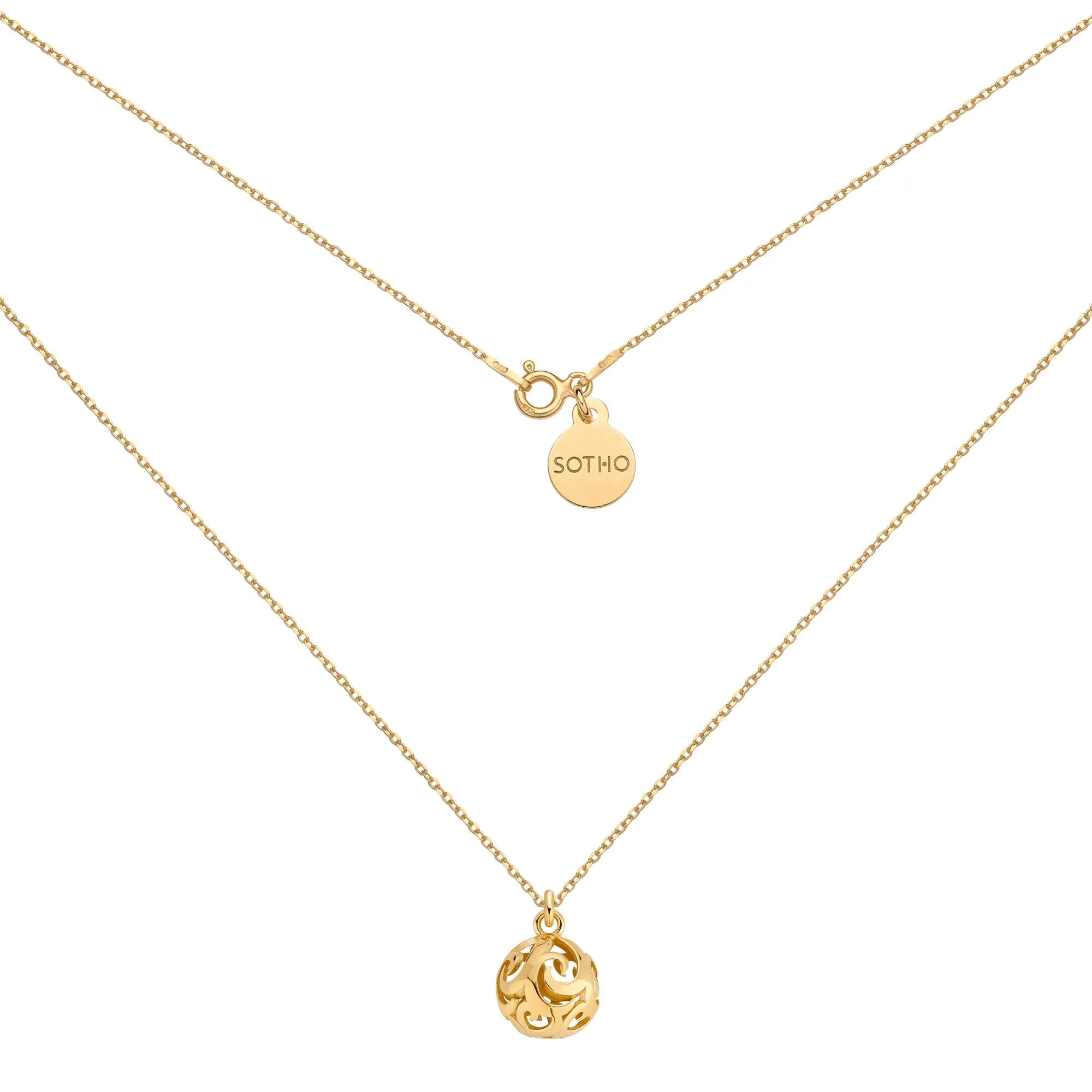 Złoty naszyjnik z kulą : Długość - 40cm