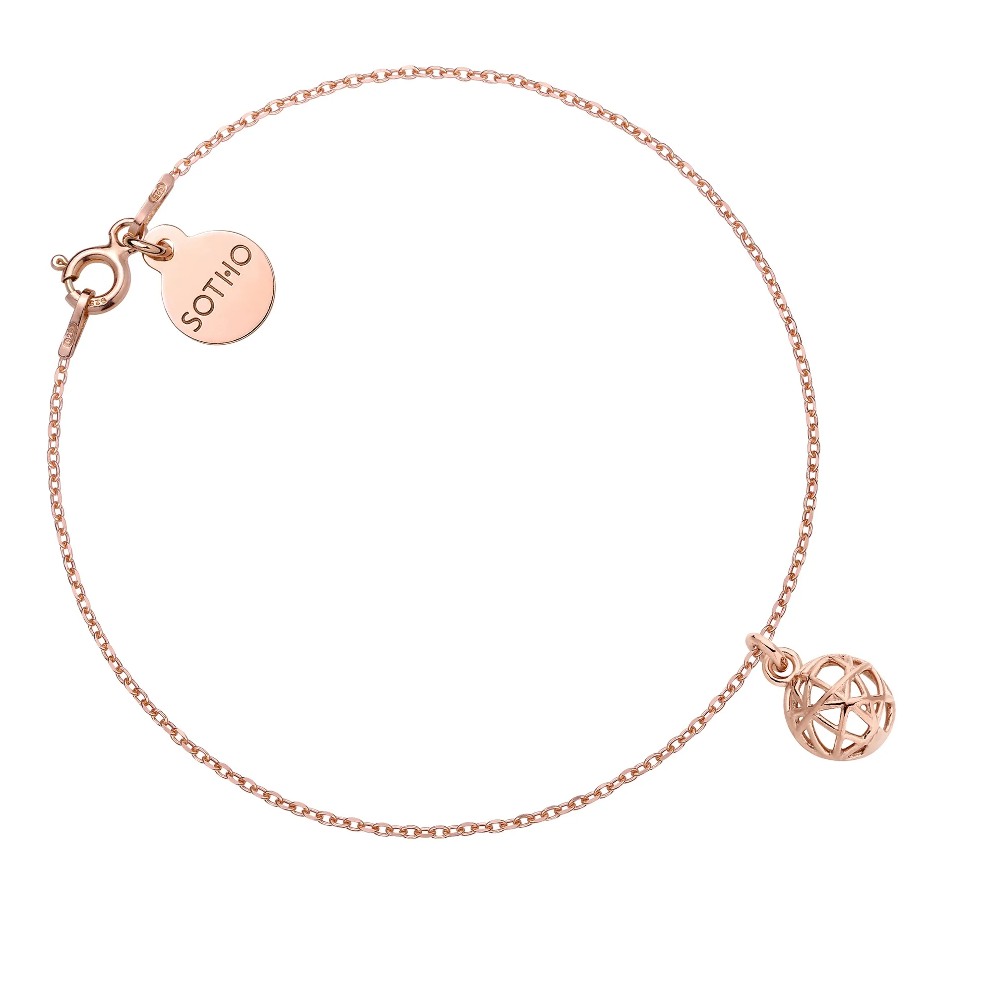 Bransoletka z ozdobną zawieszką z różowego złota