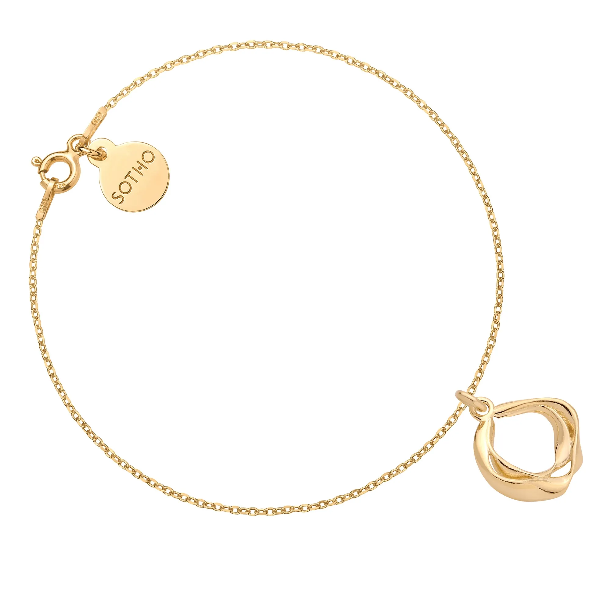 Złota bransoletka z ozdobną zawieszką