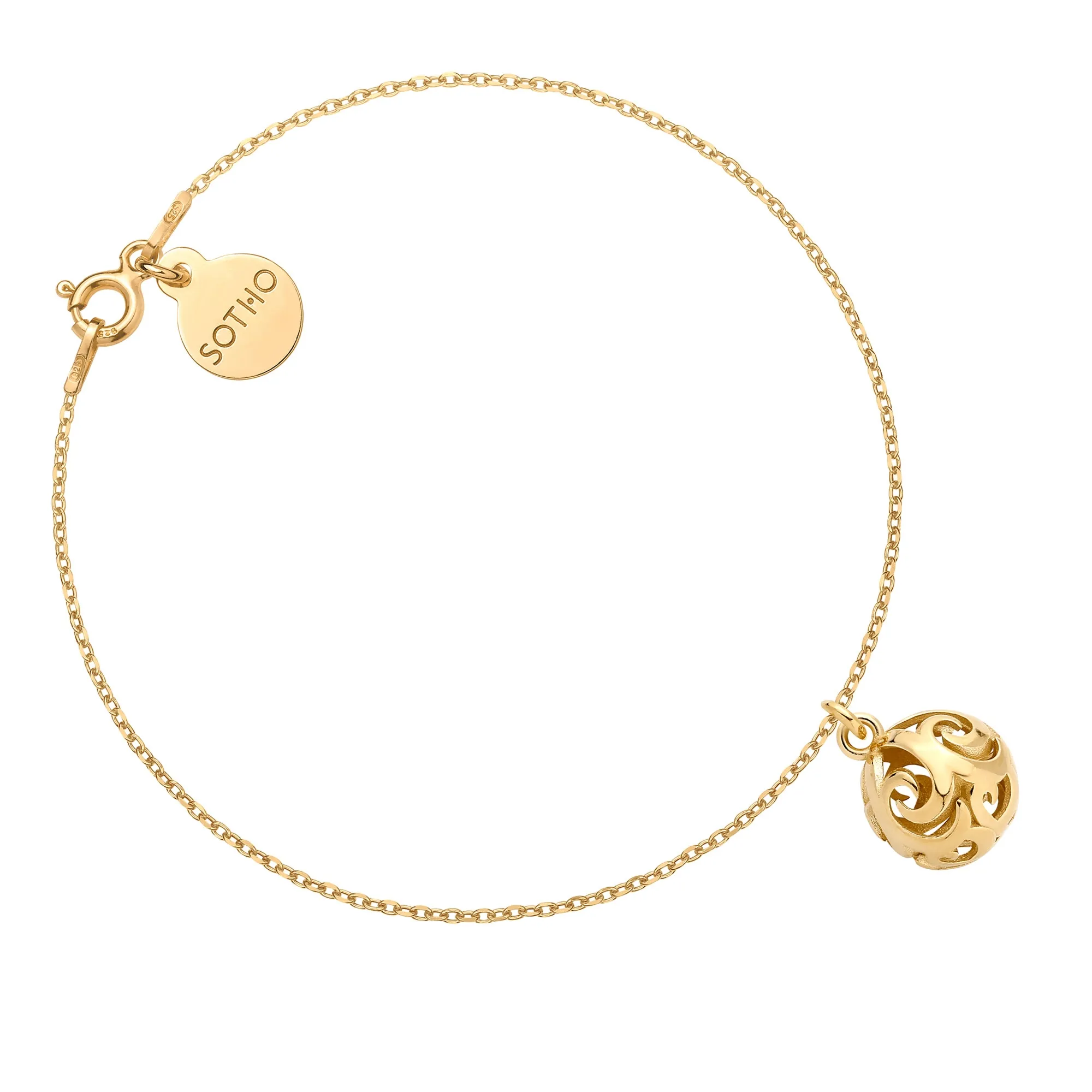 Złota bransoletka z kulą