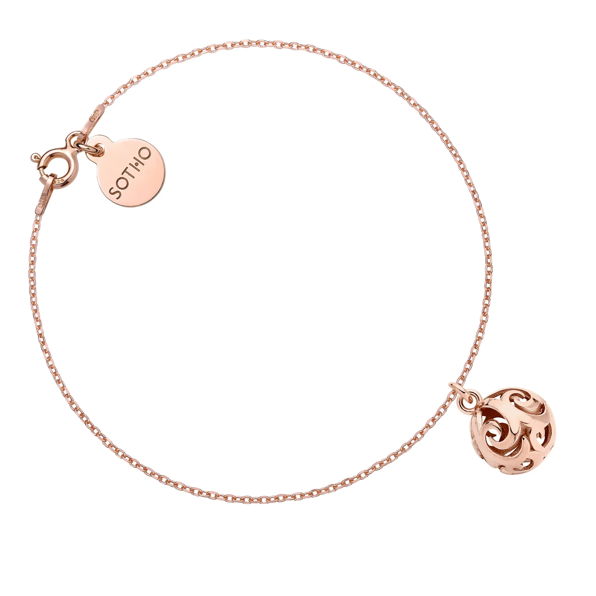 Bransoletka z kulą z różowego złota