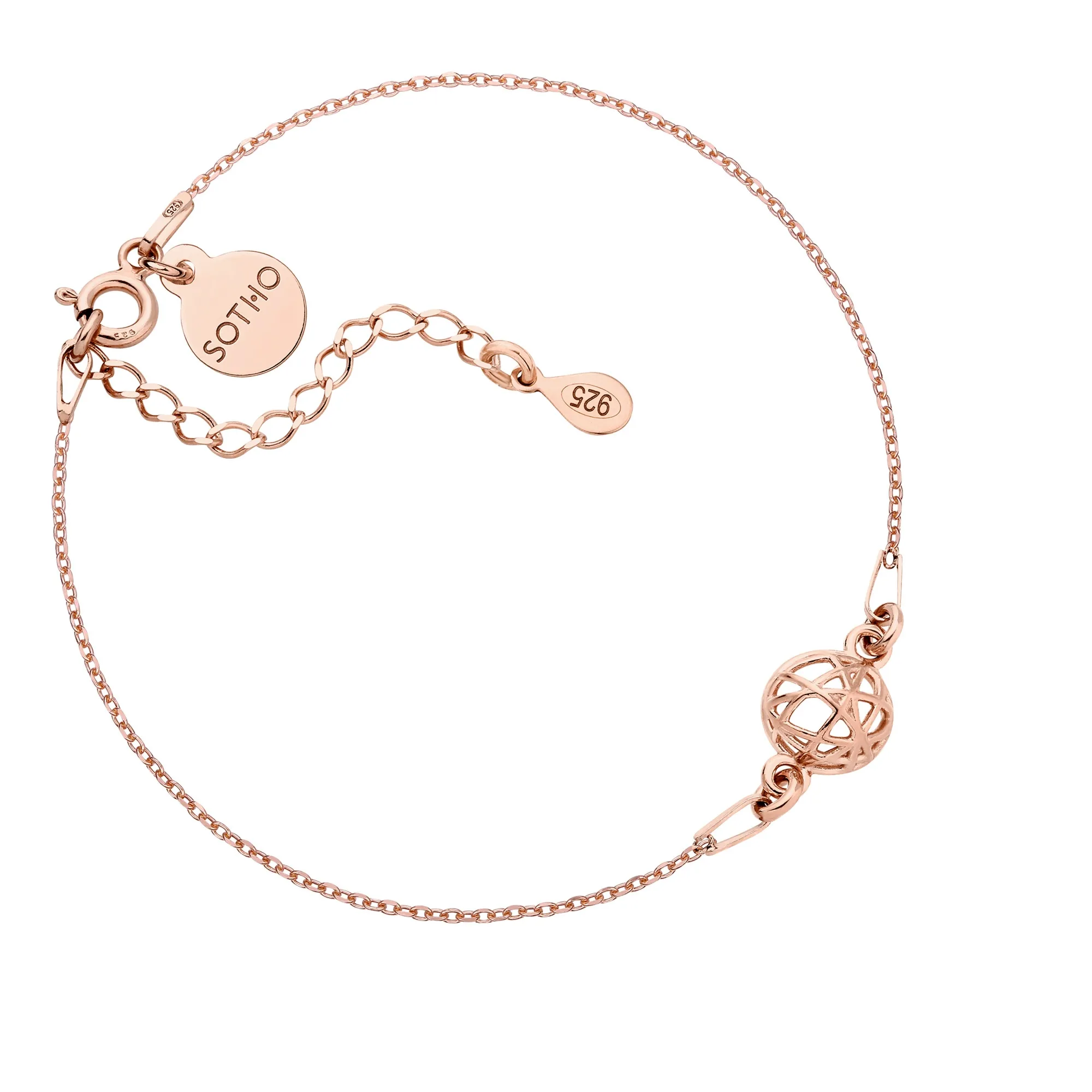 Bransoletka z różowego złota z ozdobną zawieszką