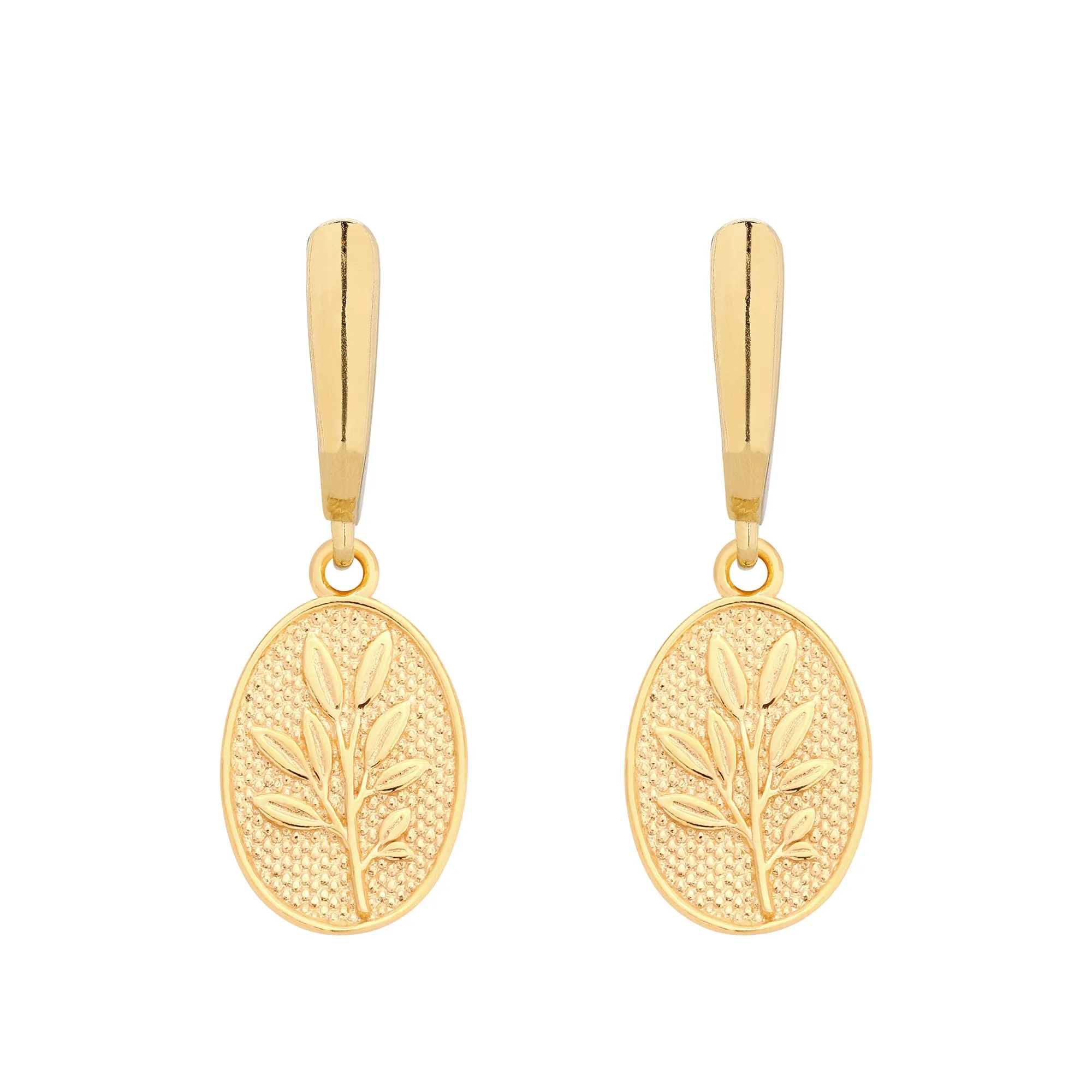 Złote kolczyki z medalionami