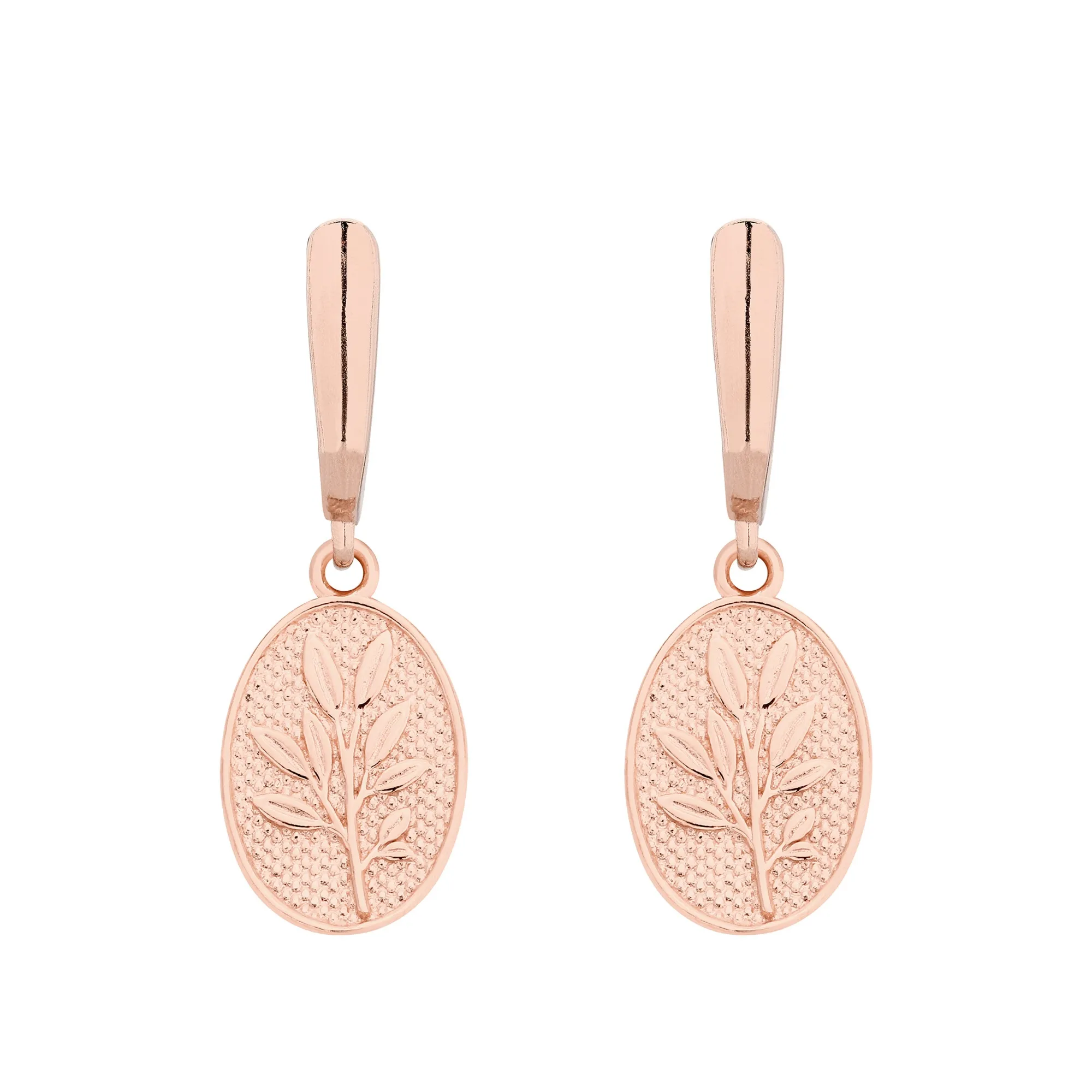 Kolczyki z różowego złota z medalionami