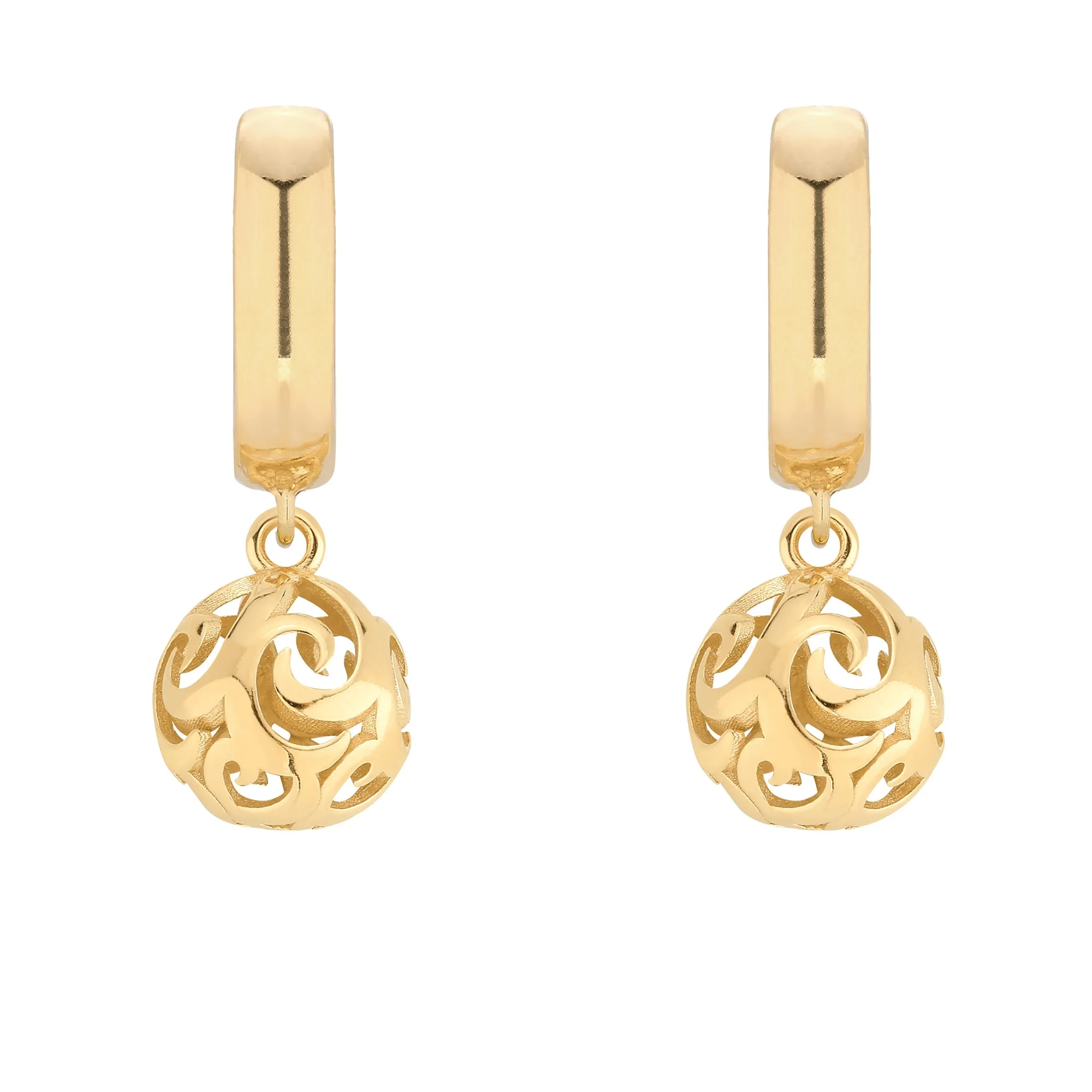 Złote kolczyki z kulami