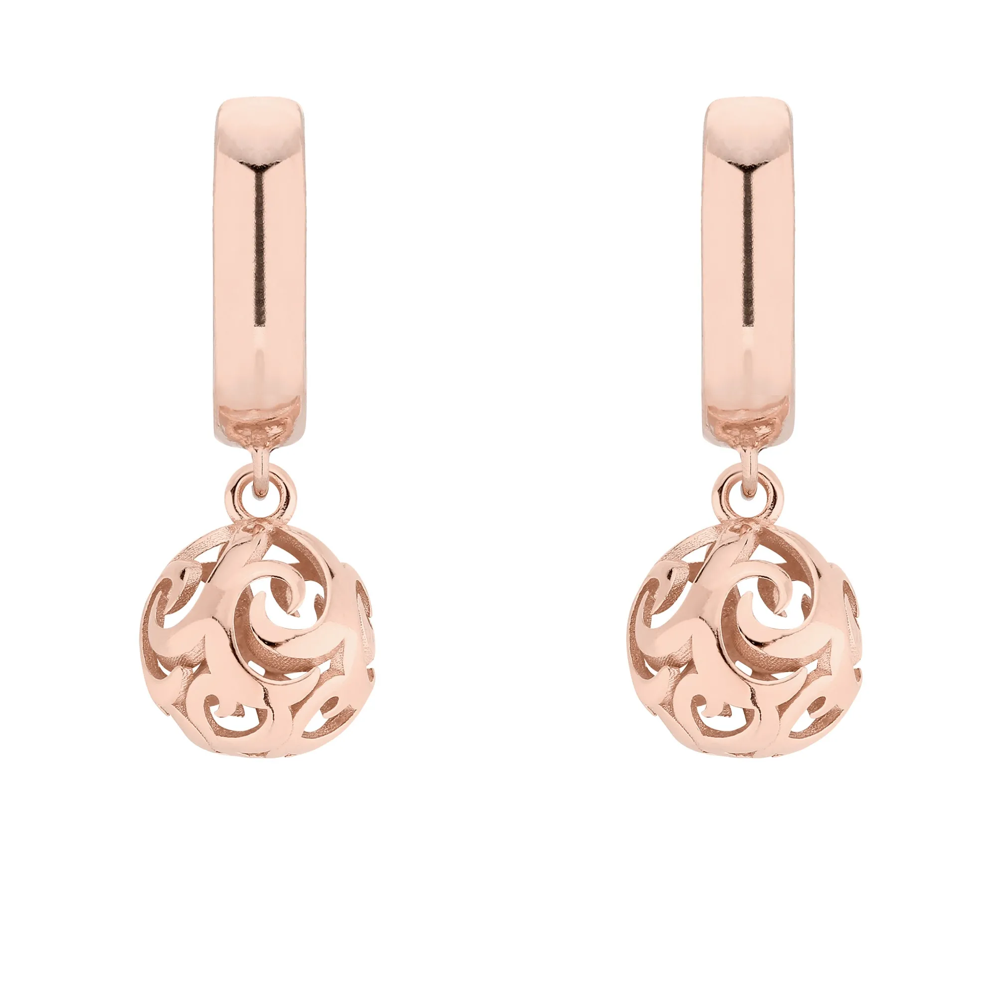 Kolczyki z różowego z kulami