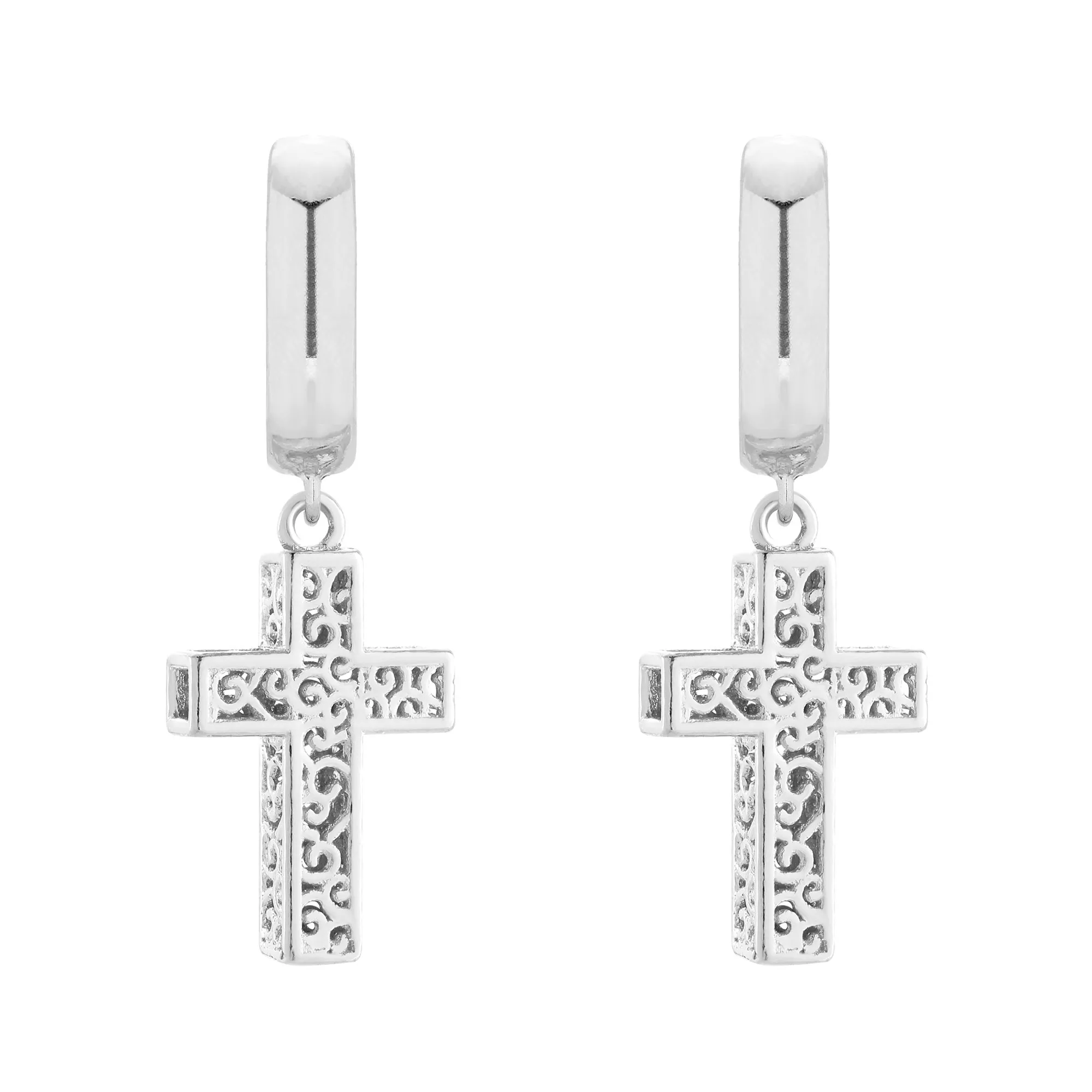 Srebrne kolczyki z krzyżami