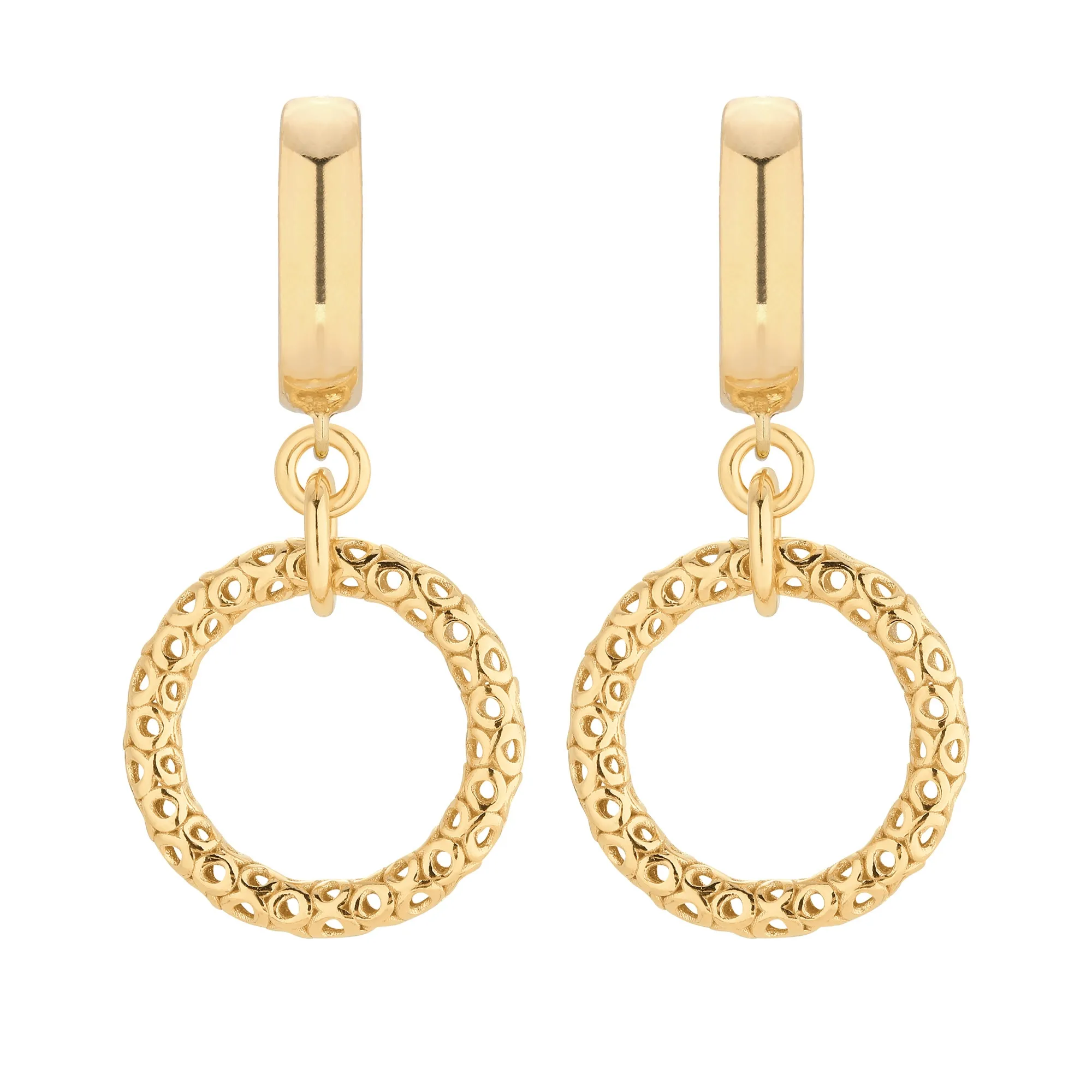 Złote kolczyki z obręczami