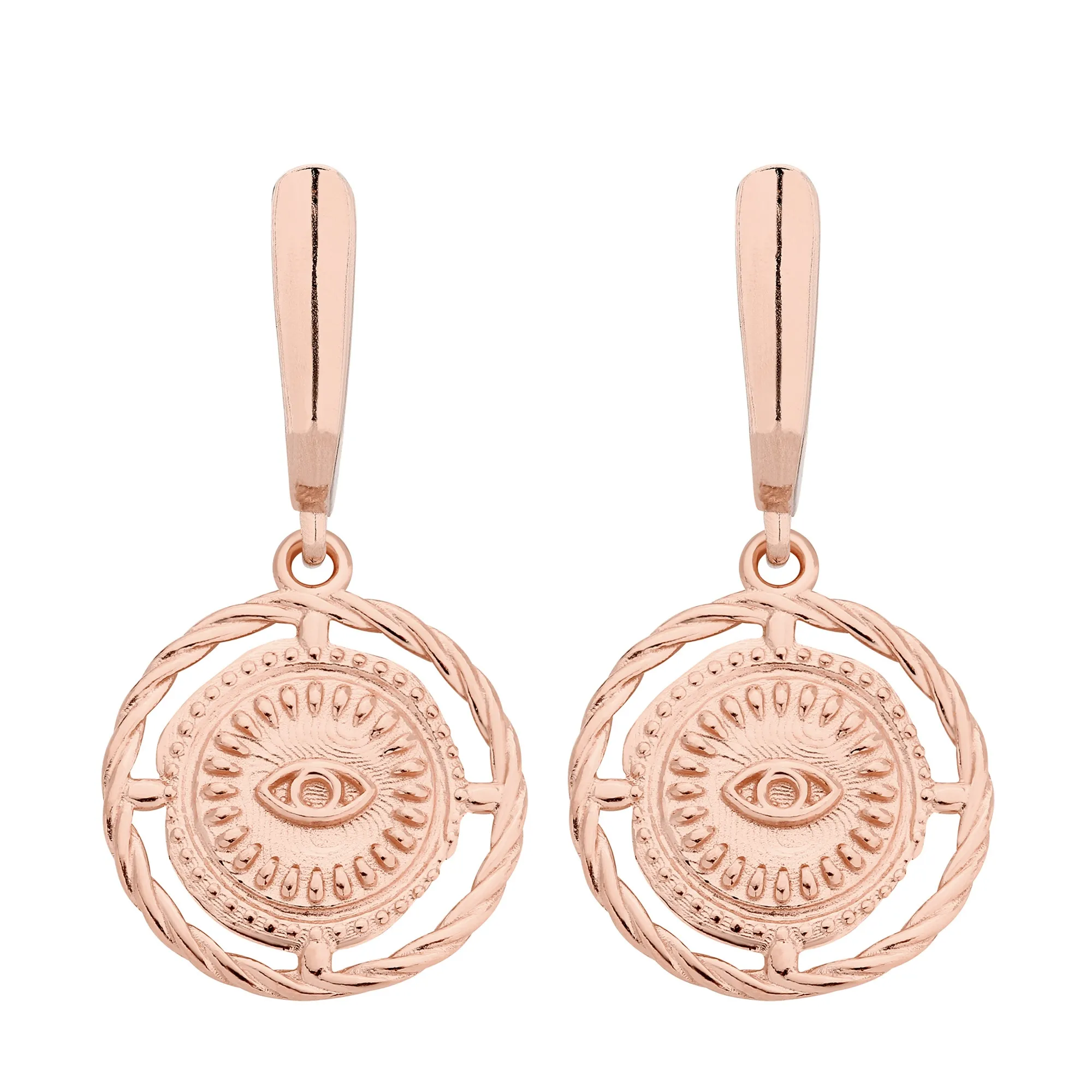 Kolczyki z różowego złota z oczami