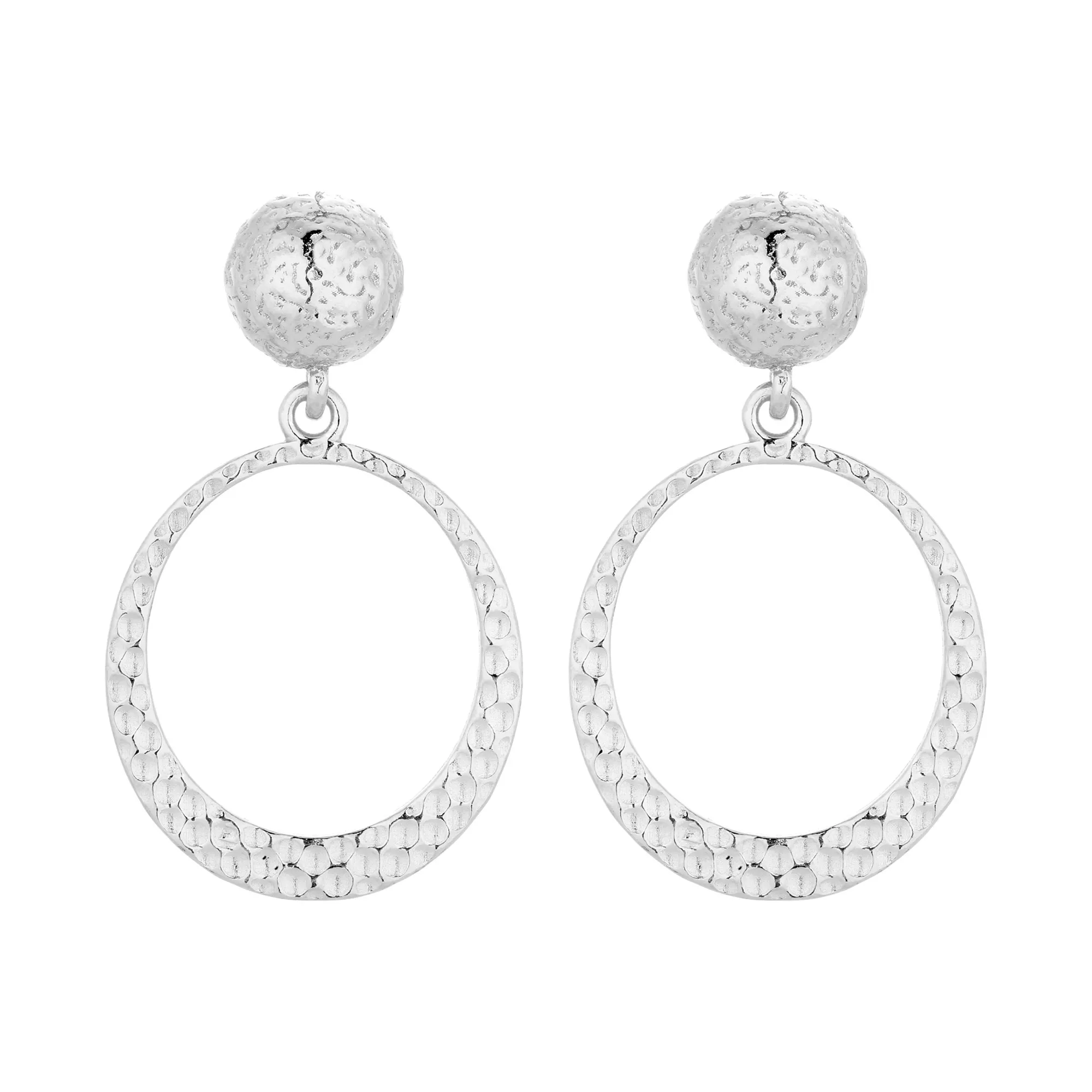 Srebrne kolczyki z młotkowanymi obręczami