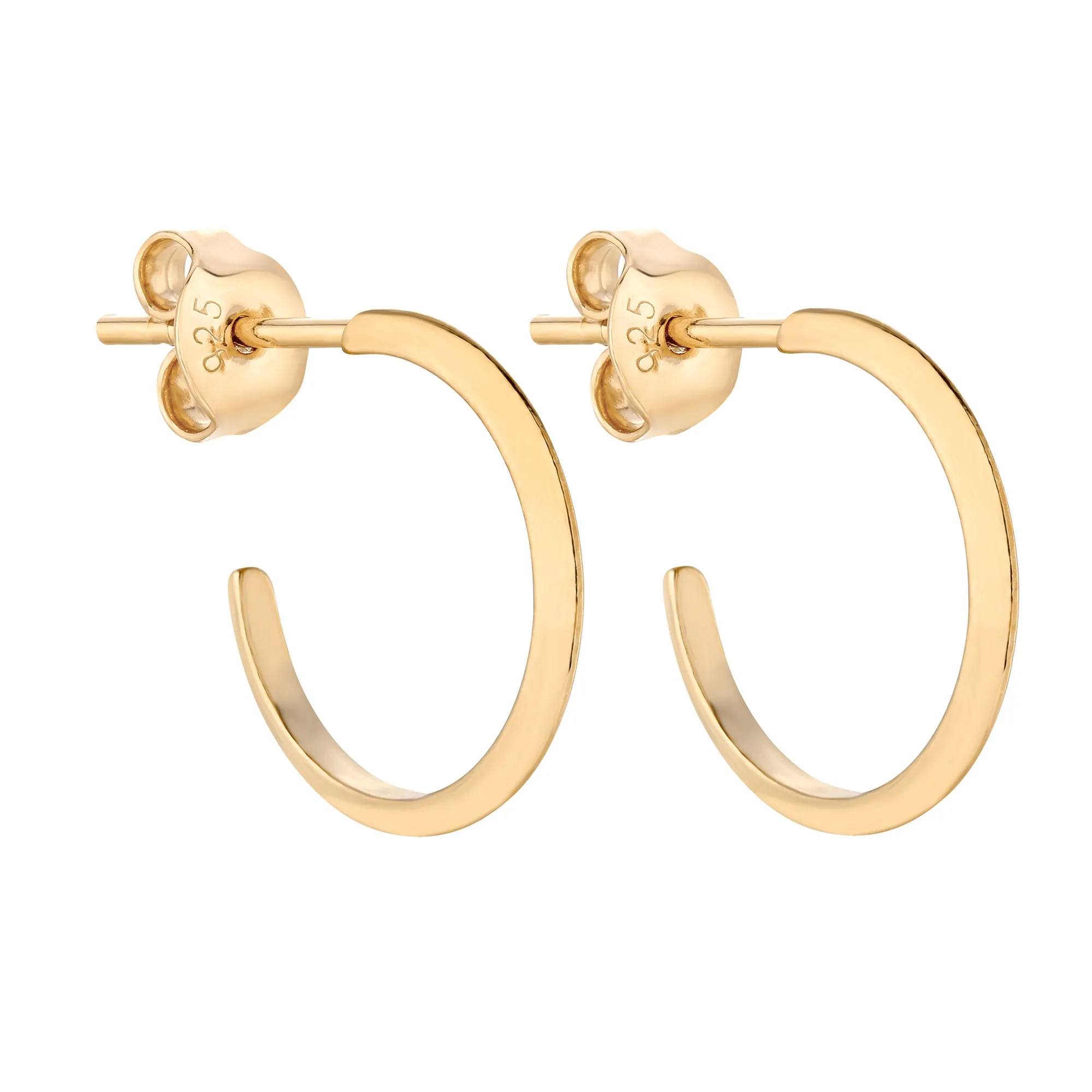 Złote gładkie kolczyki półkola