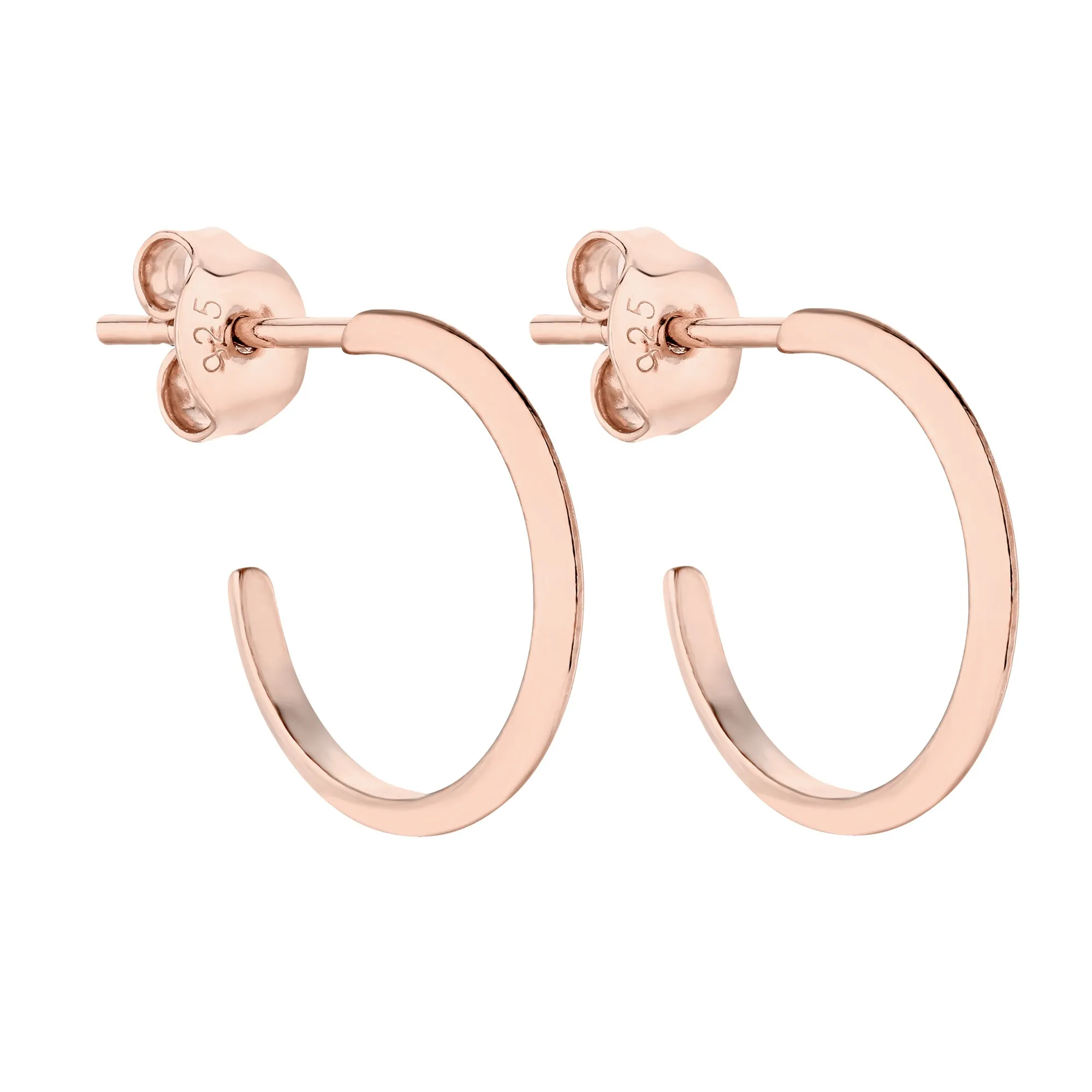 Gładkie kolczyki półkola z różowego złota